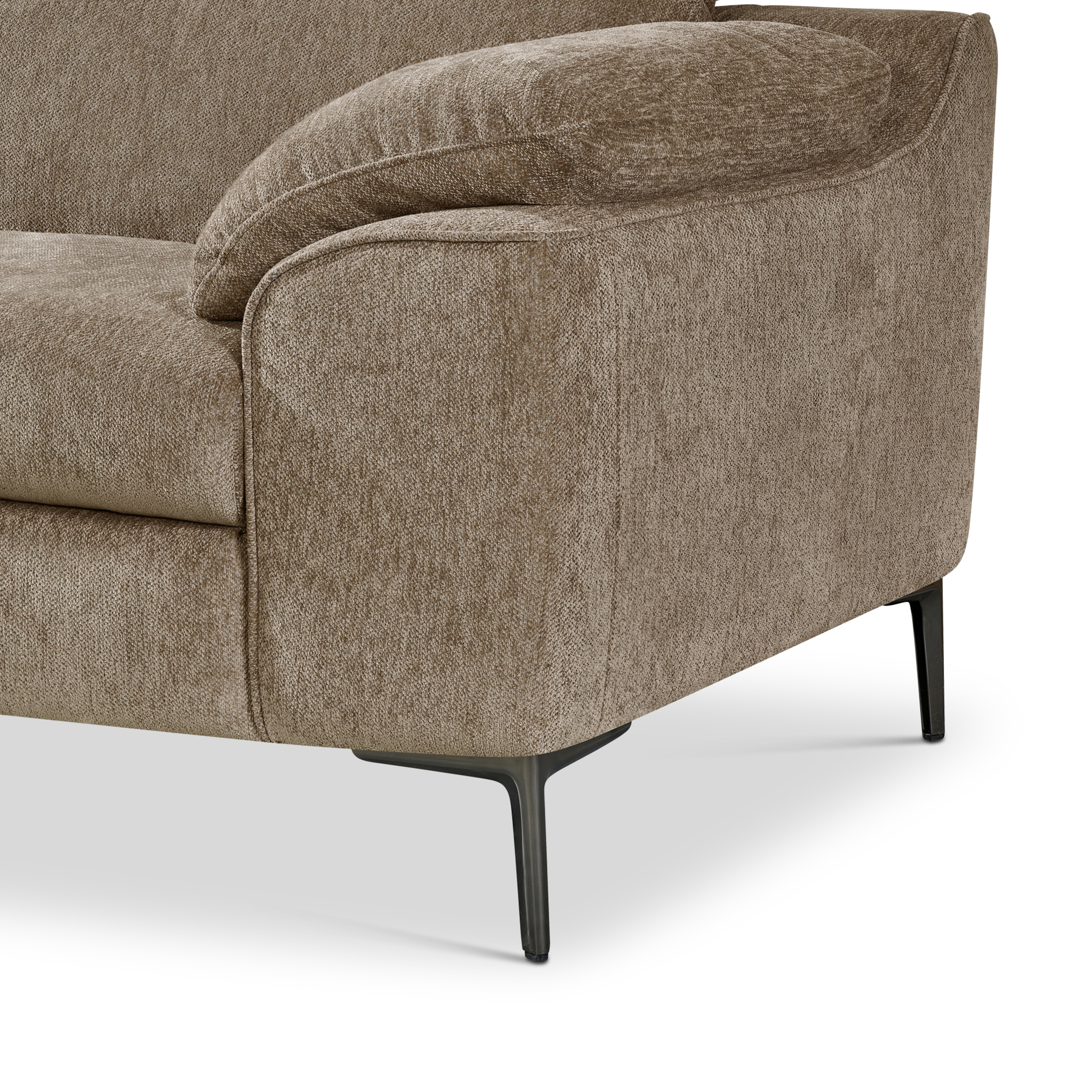 LIVAN Brown Fabric Corner Sofa