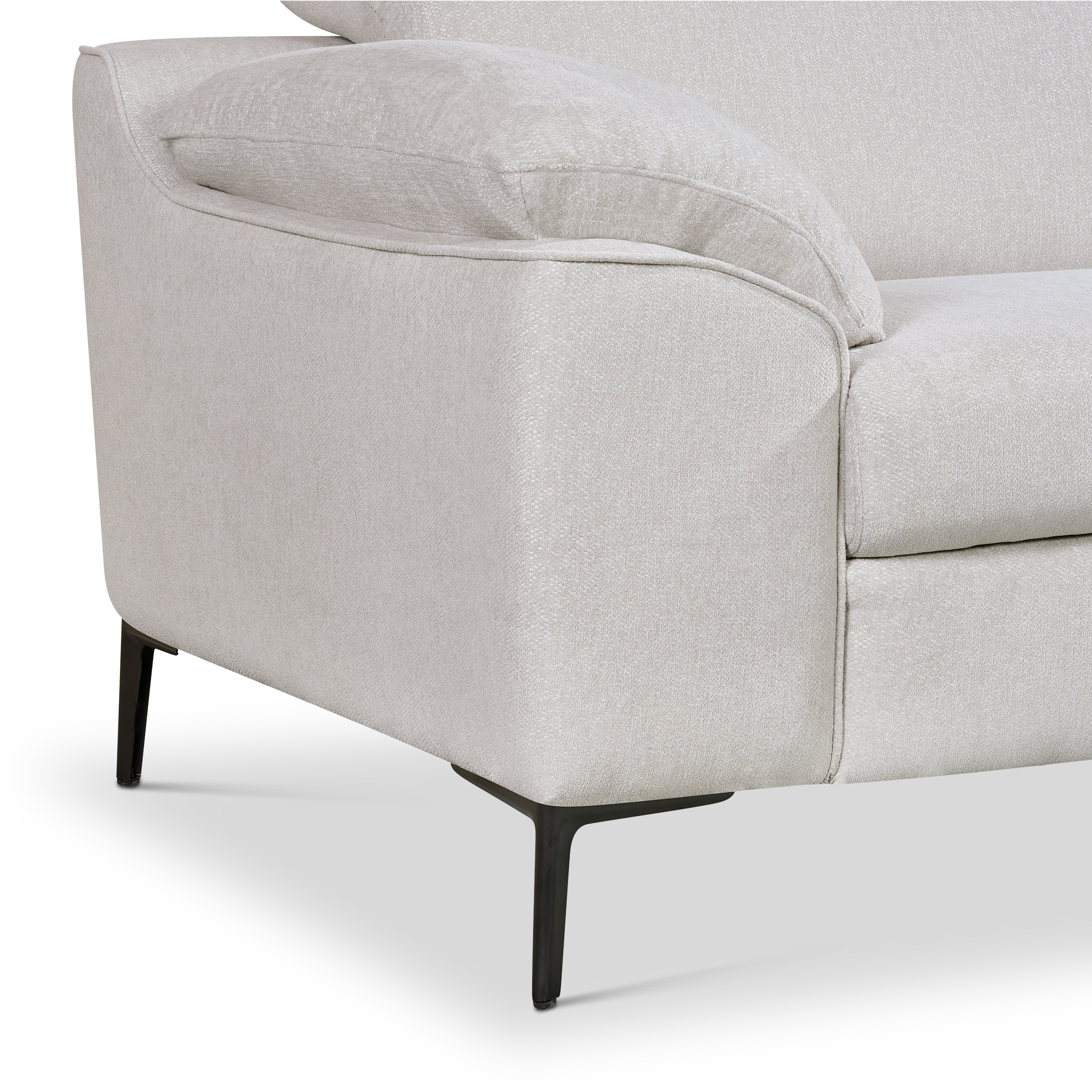 SITLOOM Beige Fabric Corner Sofa