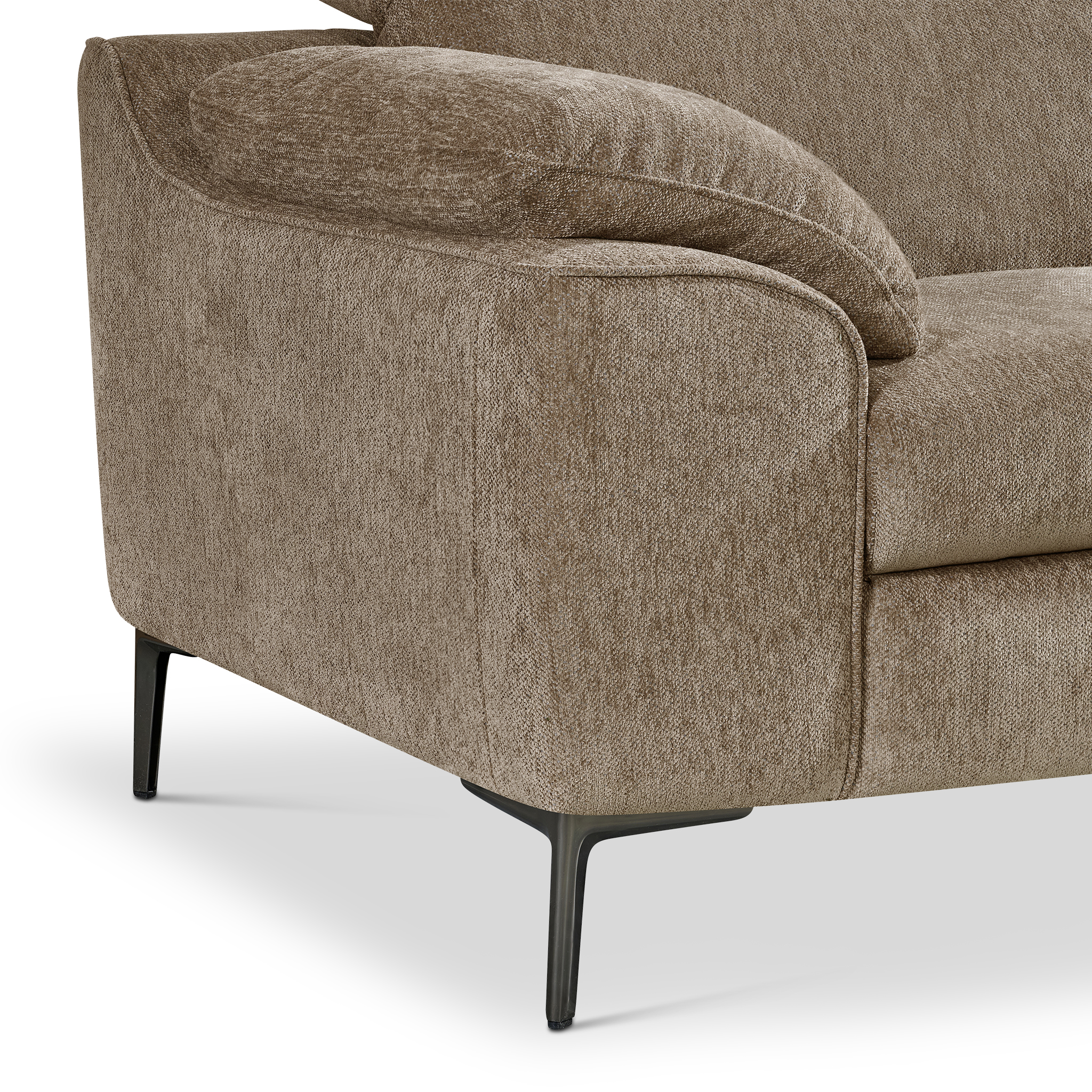 LIVAN Brown Fabric Corner Sofa