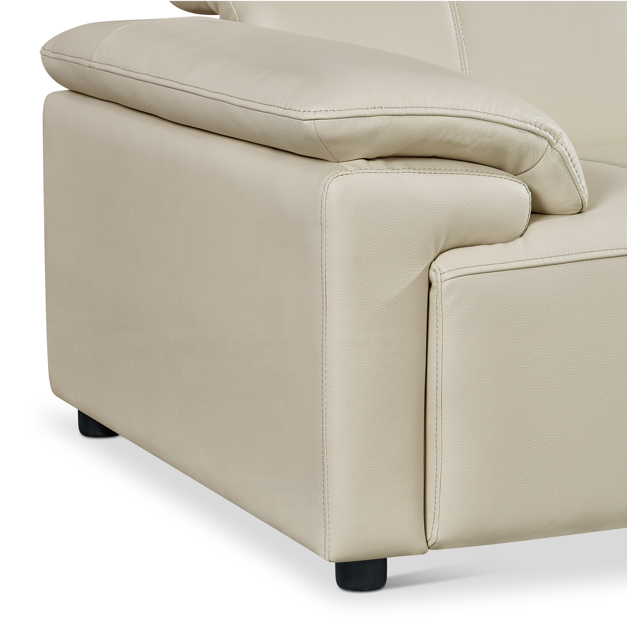 DARVELY Beige Leather Sofa Set