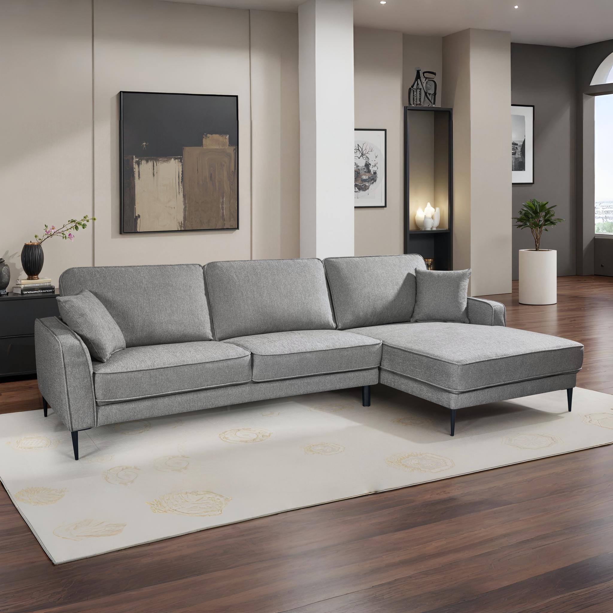 Majestic Dark Grey Fabric Corner Sofa