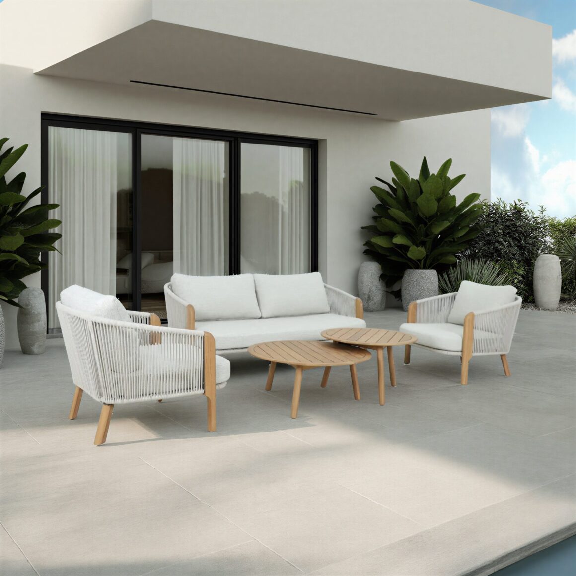 CURVE Outdoor Lounge Set Light Grey