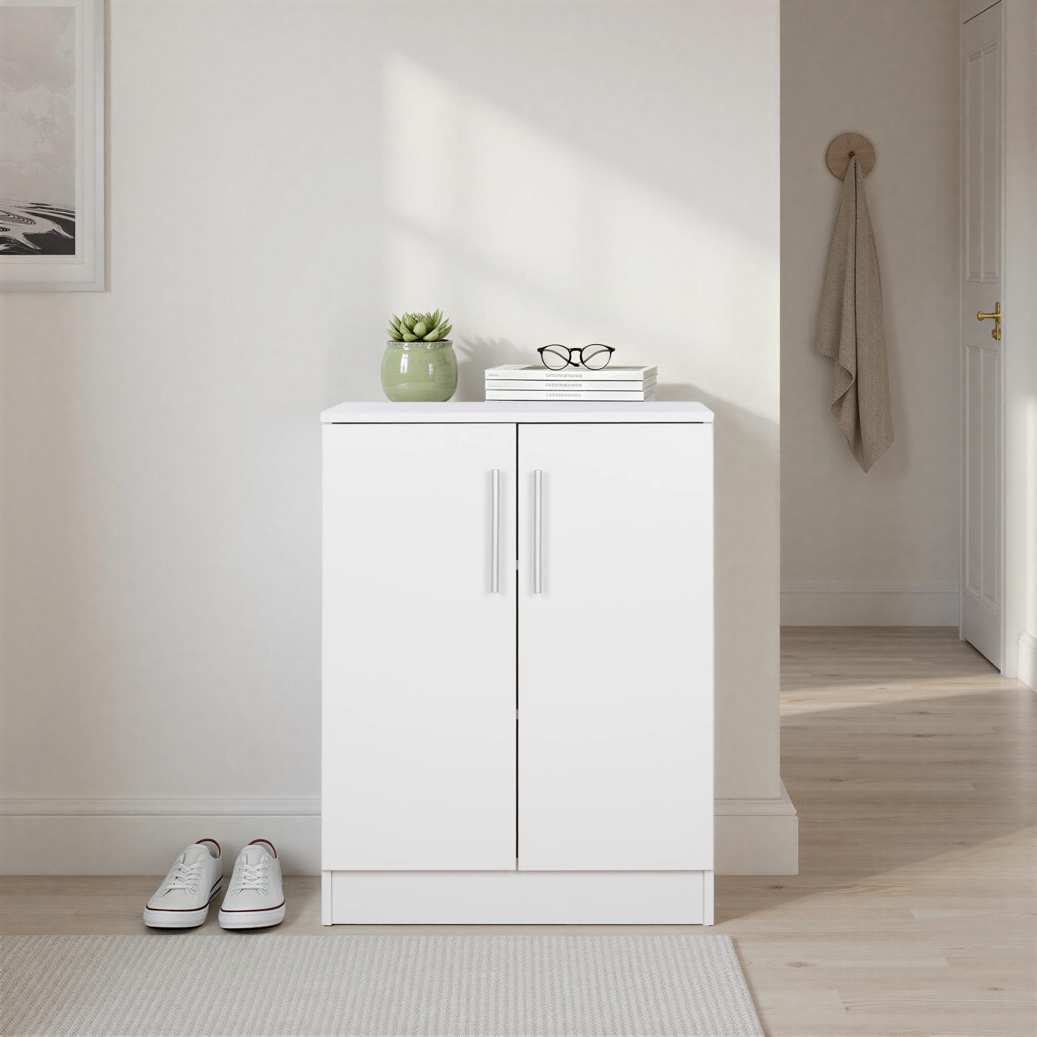 EMERIE White Shoe Cabinet