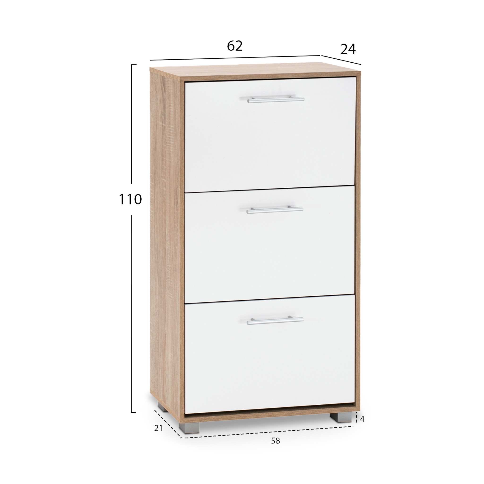 DAVINA Sonoma and White Shoe Cabinet