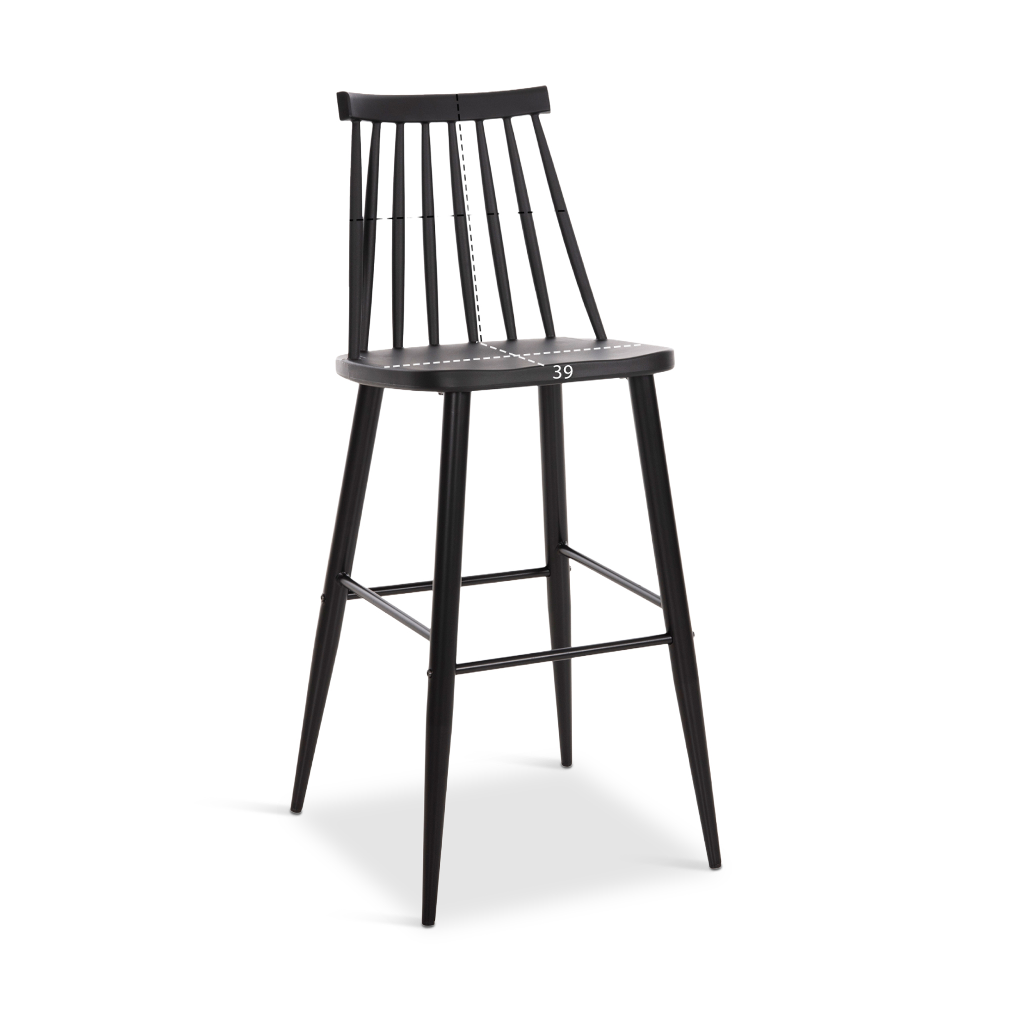 VANESSA Black Barstool