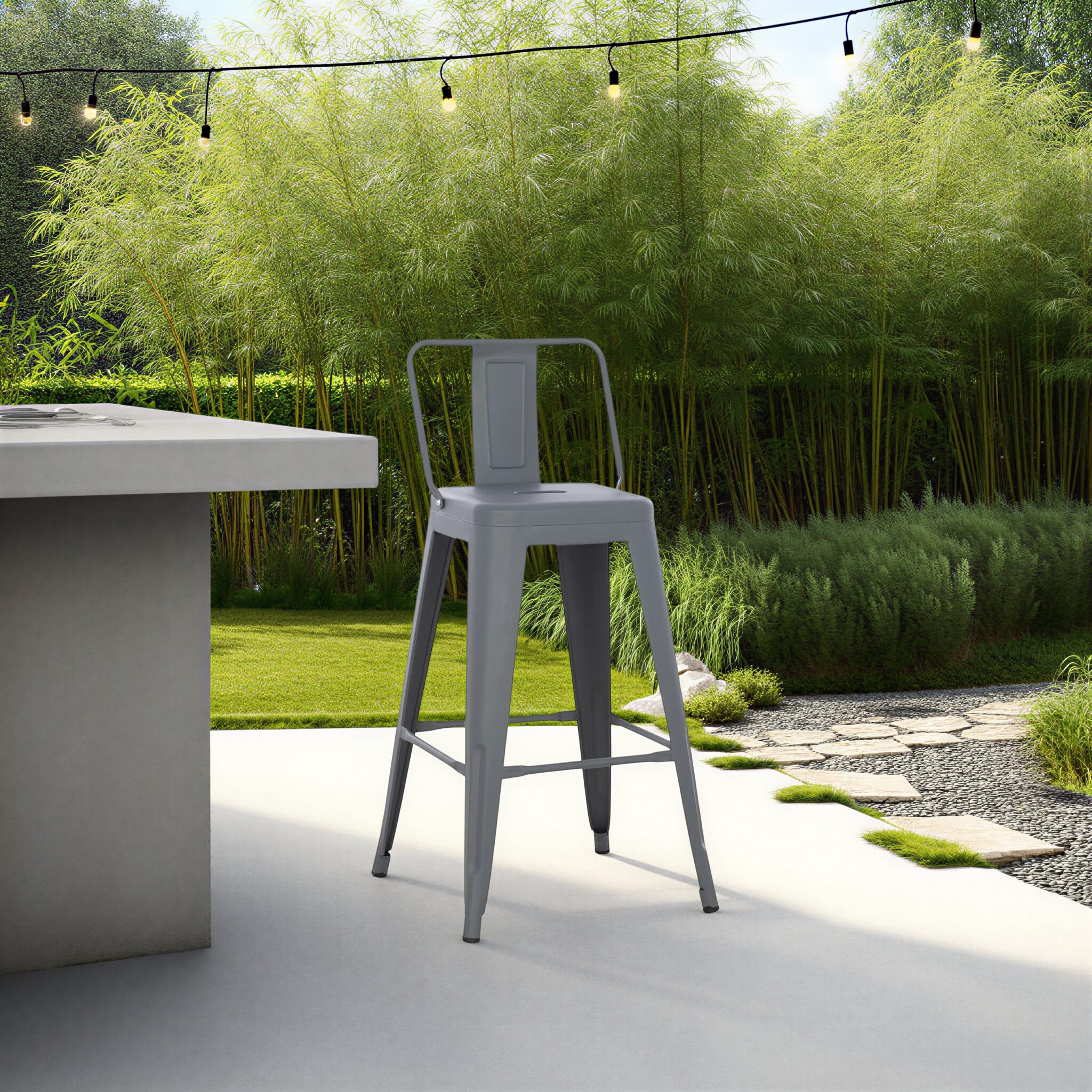 MELITA-PRO Grey Barstool