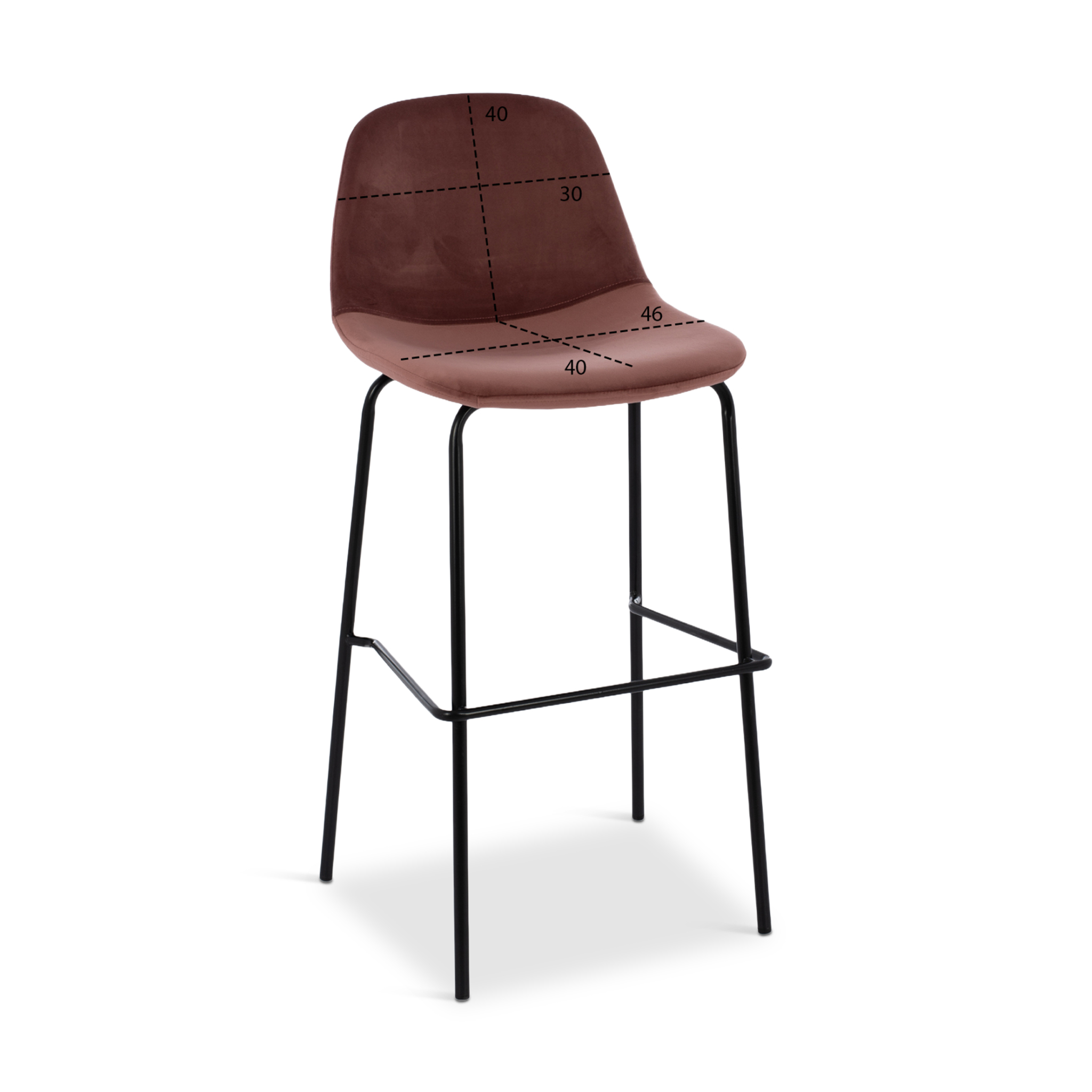 VINCENT Black Velvet Barstool