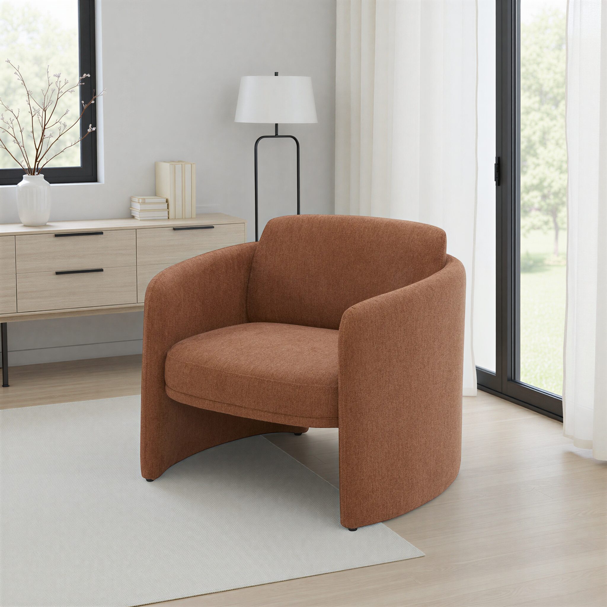 ORANEL Terracotta Fabric Armchair