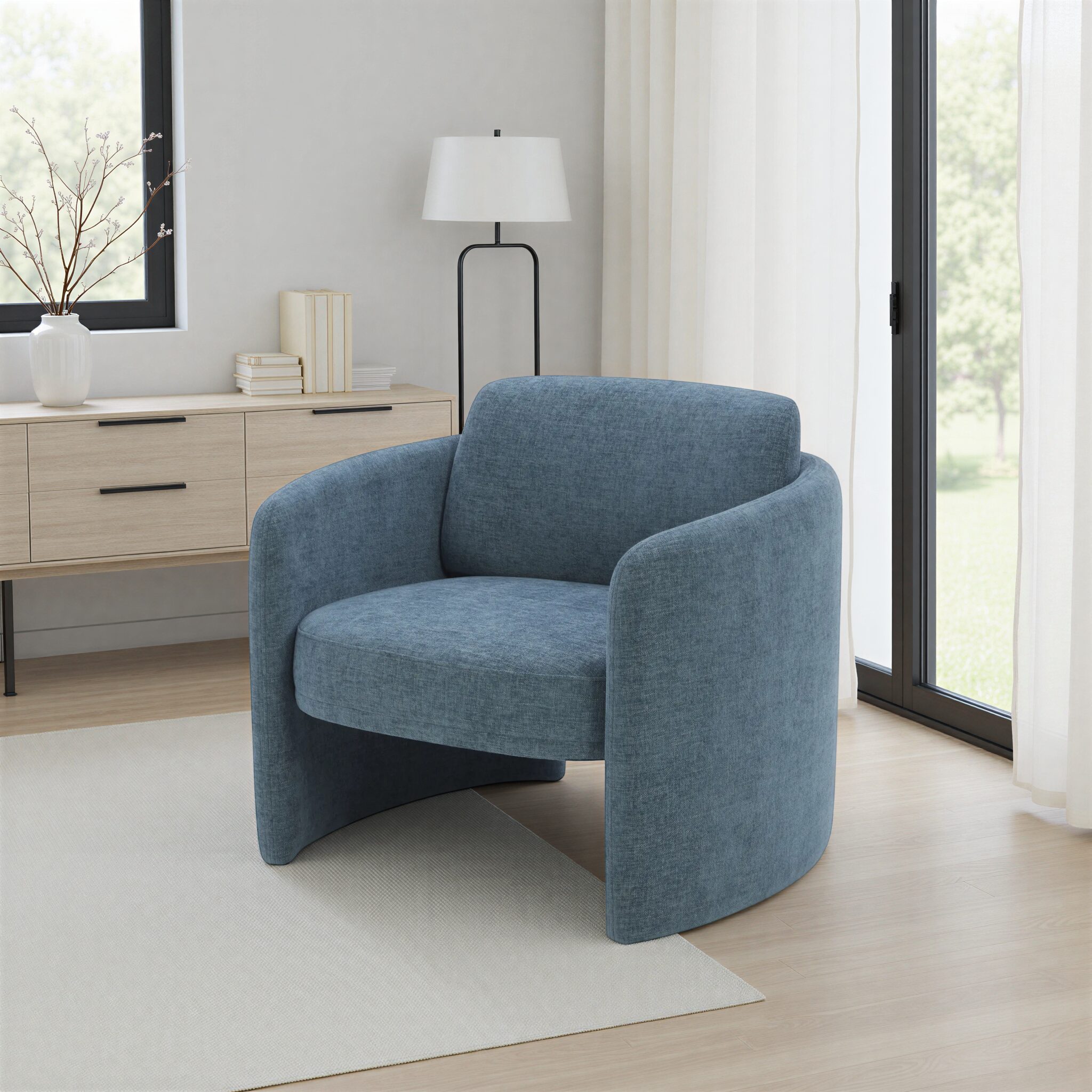 ORANEL Petrol Fabric Armchair