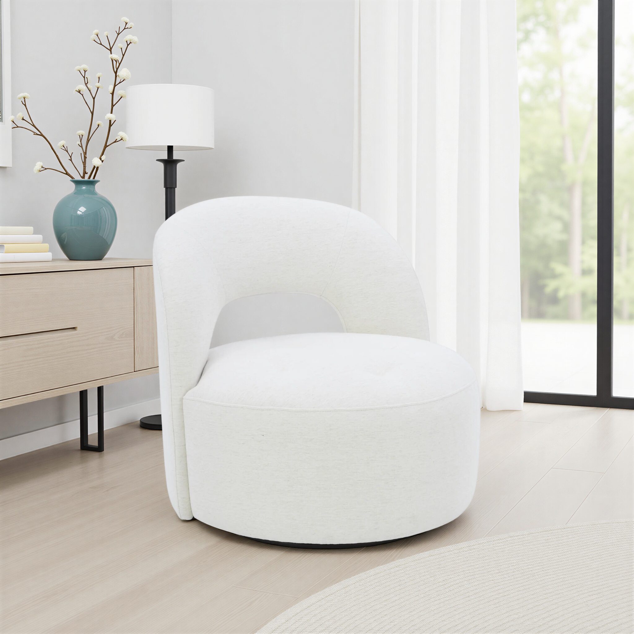 COALLE Beige Fabric Armchair