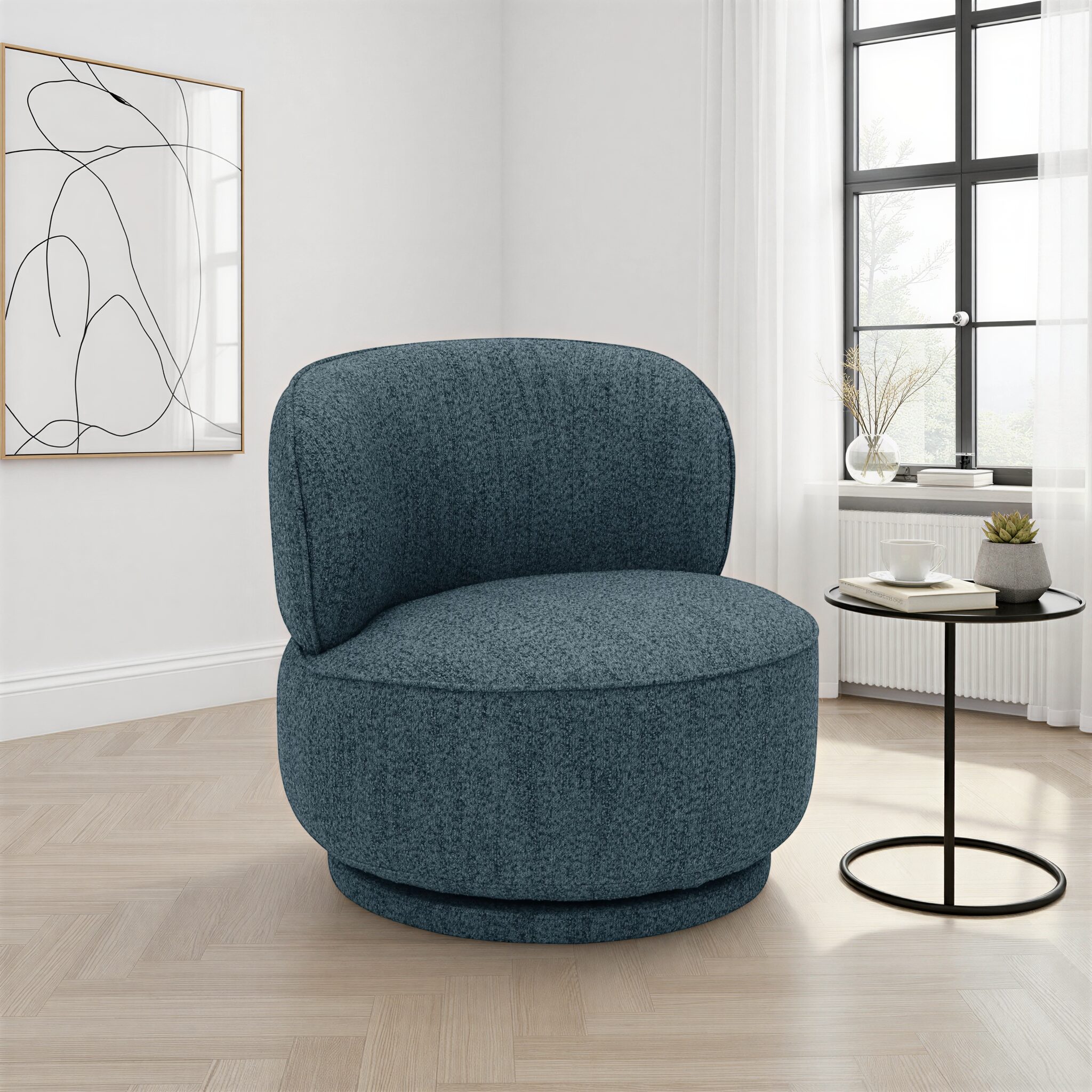 AGUARELLE Petrol Swivel Armchair