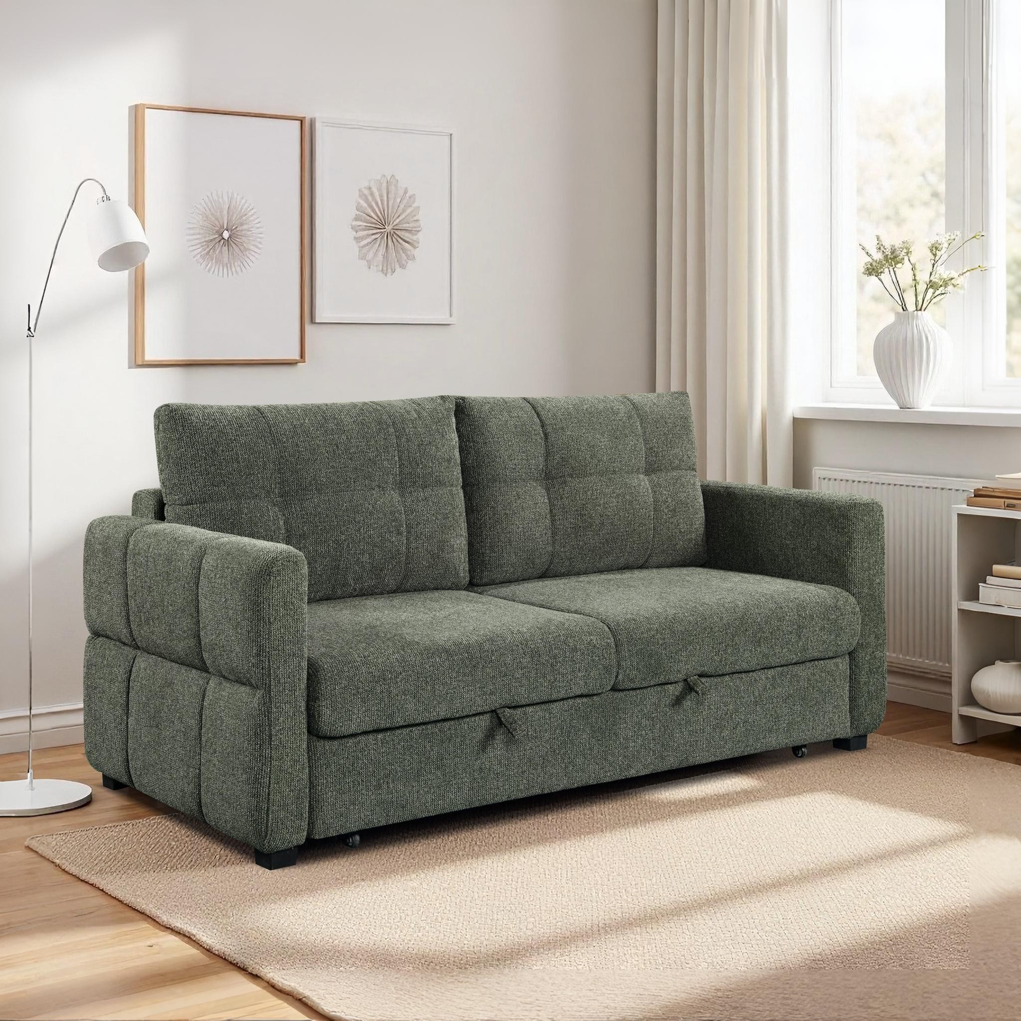 DREMELT Green Fabric Sofabed