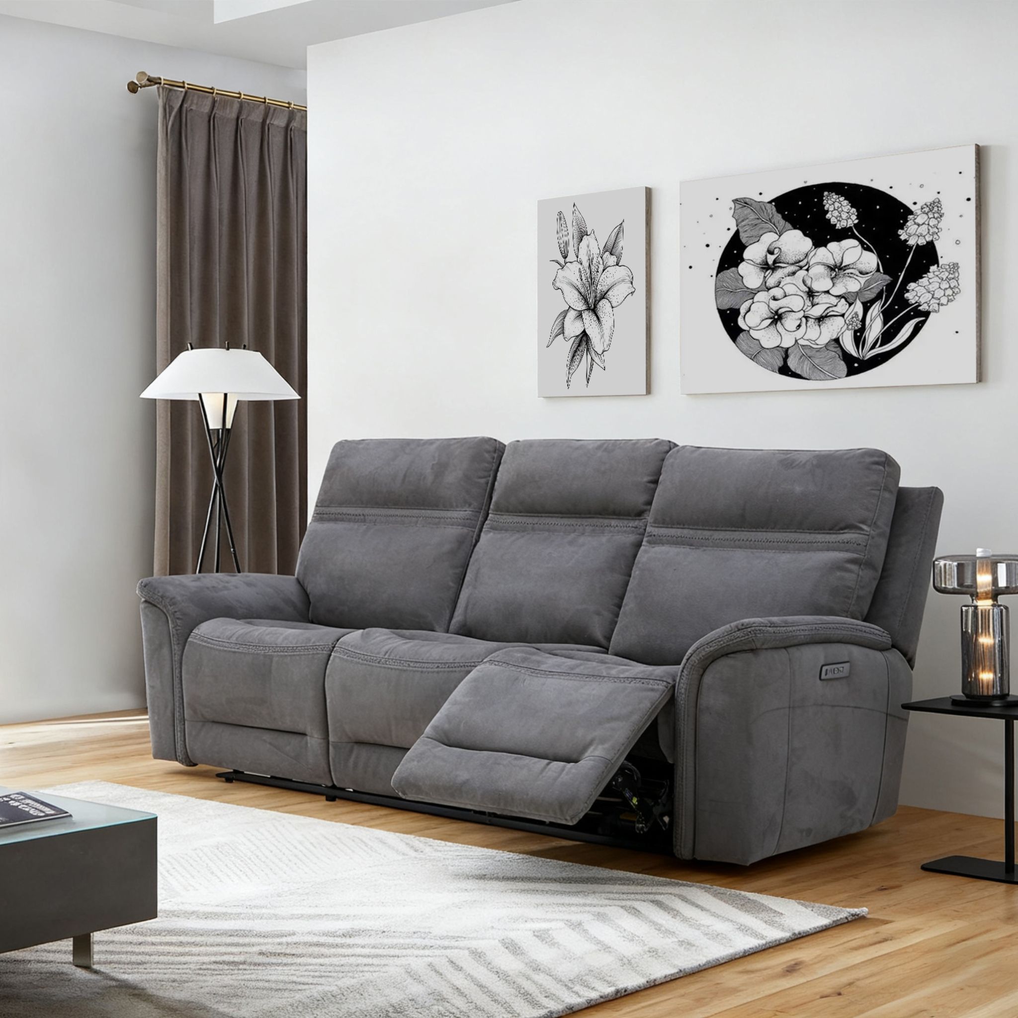 STARLAND Dark Grey Recliner Sofa