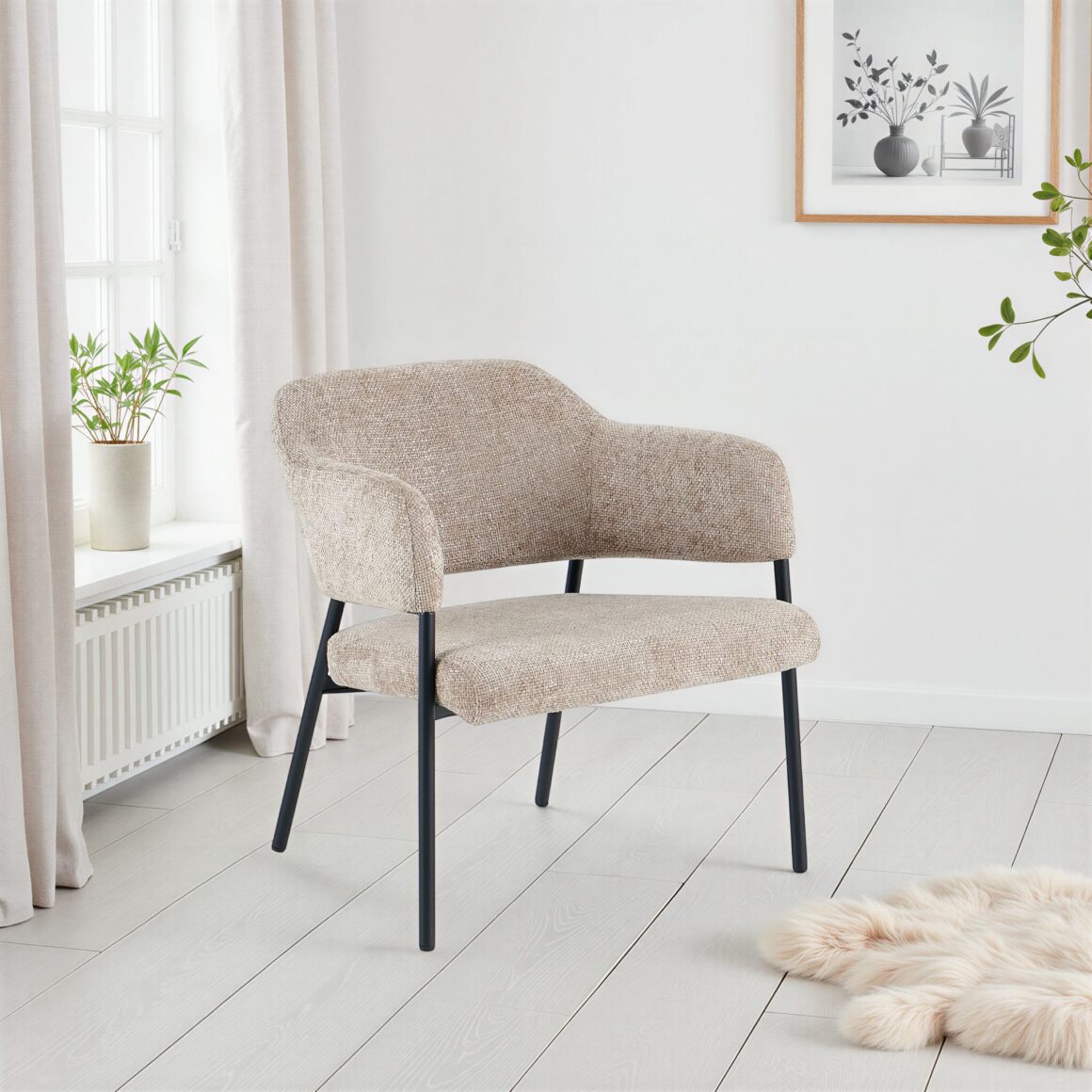 ALVARO Beige Armchair