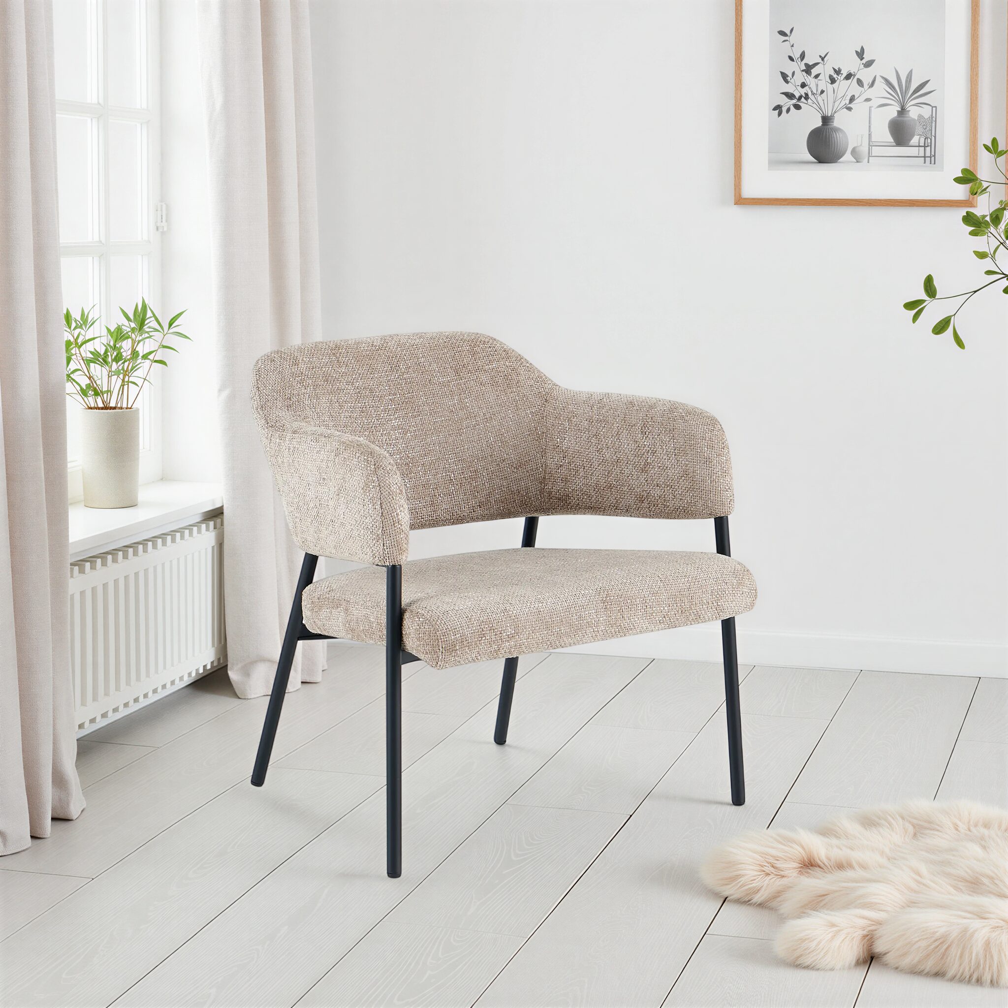 ALVARO Beige Armchair