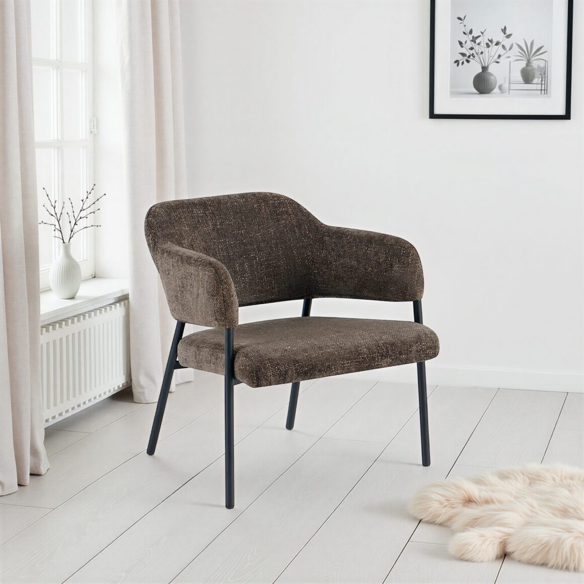 ALVARO Brown Armchair
