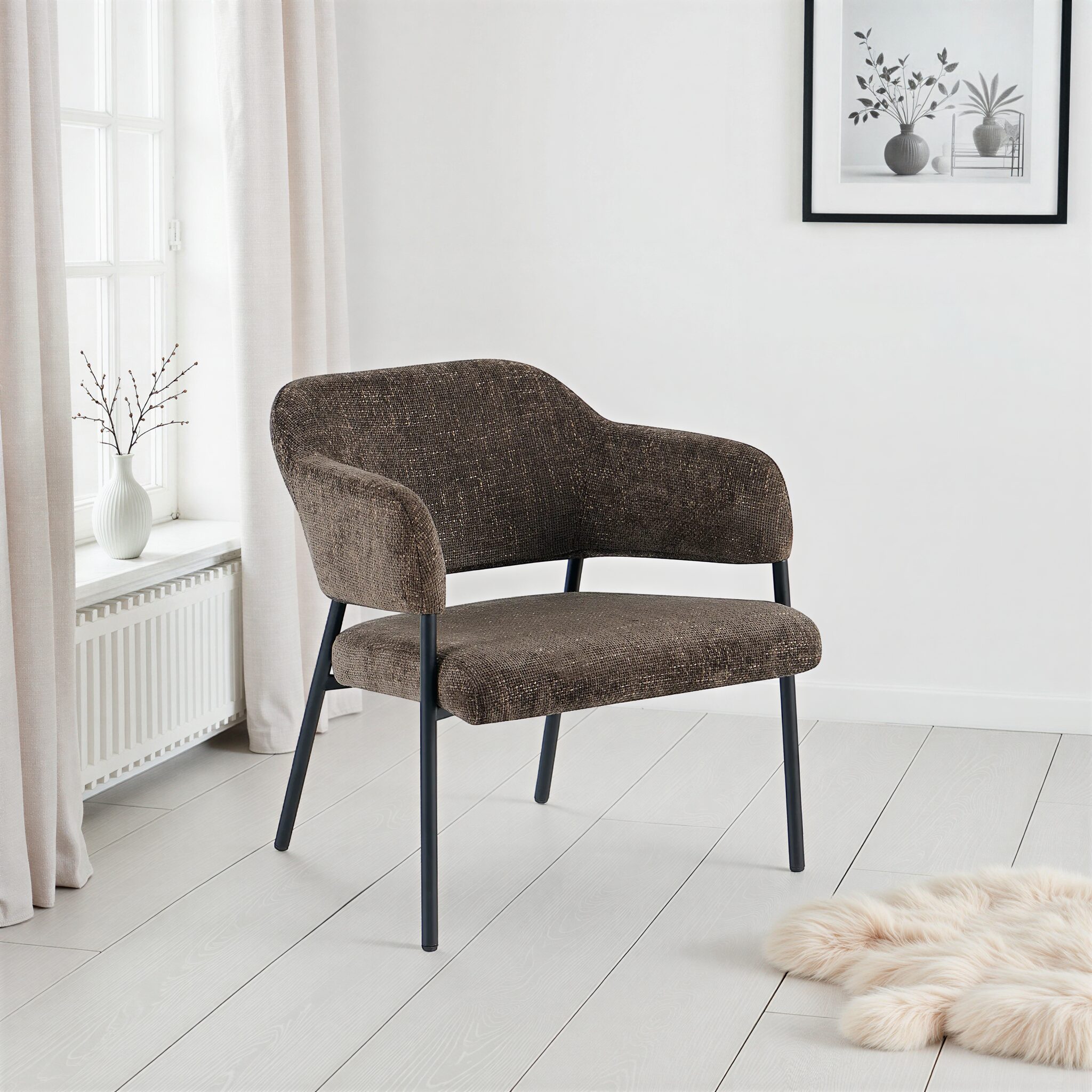 ALVARO Brown Armchair