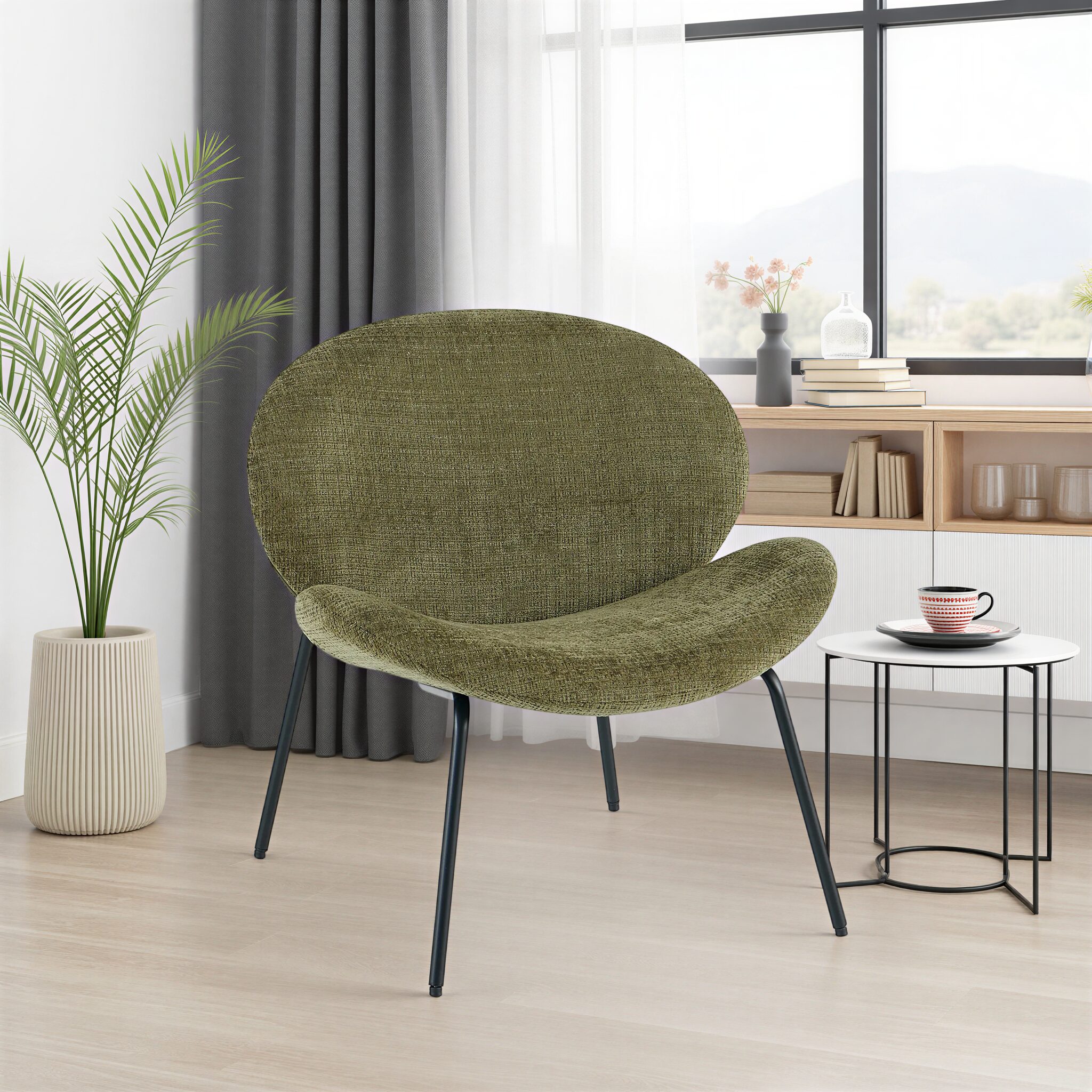 LAYORI Olive Green Armchair