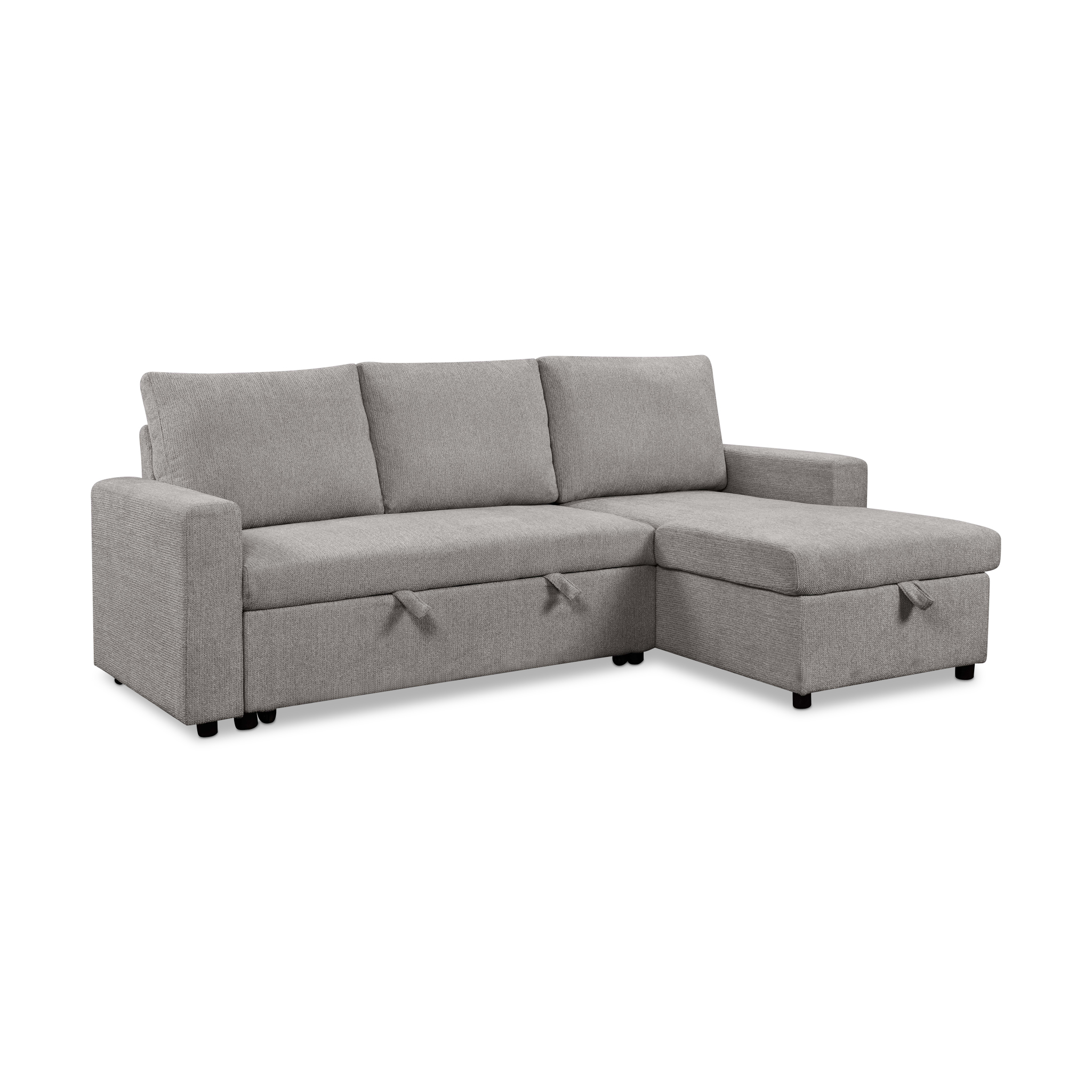 FARIN Light Grey Fabric Corner Sofa with Storage