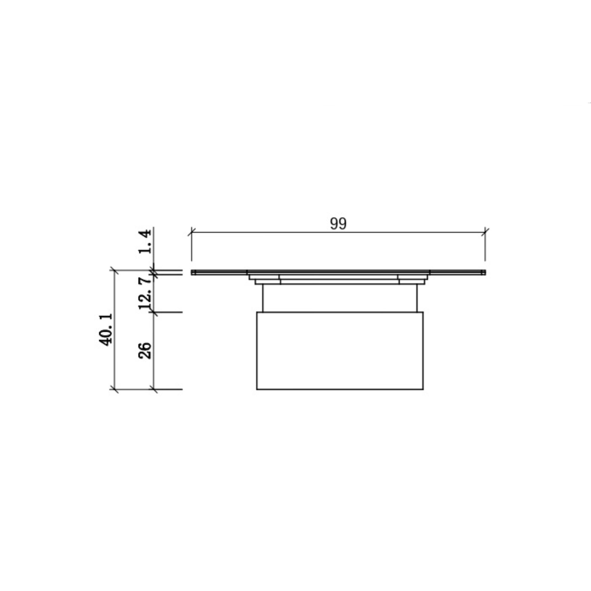 ZIMMER Travertine-Top Coffee Table with Gold & Taupe Oak Finish