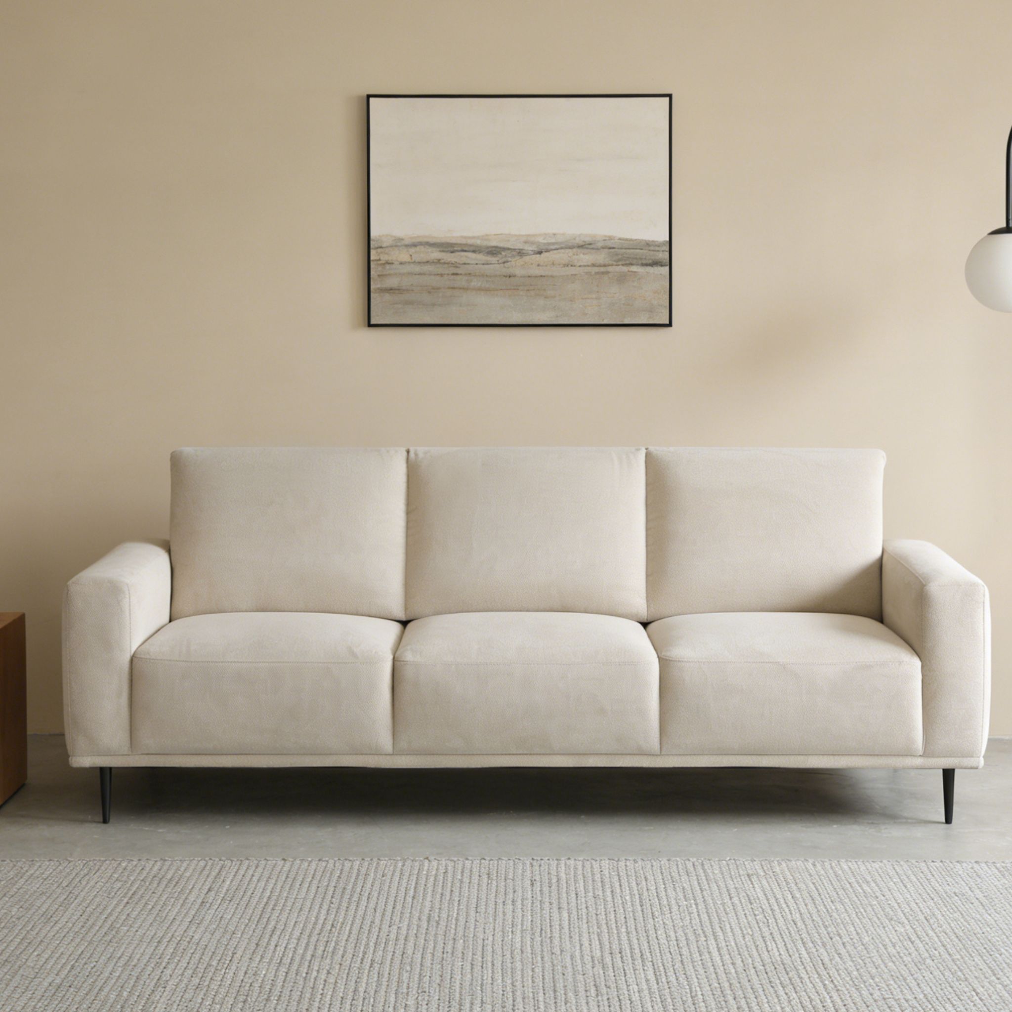 CLOBBY Beige 3-Seater Sofa