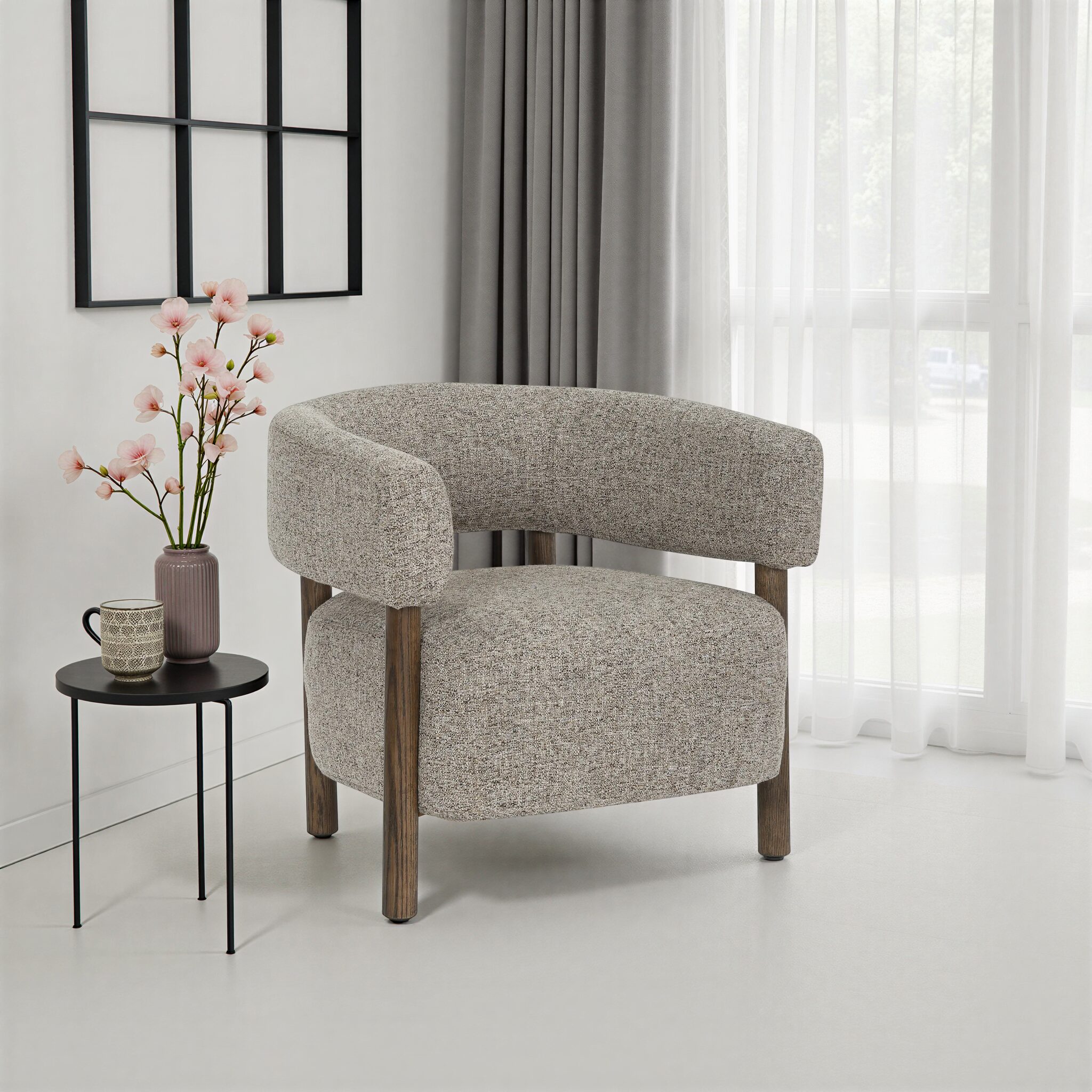 CONFORTA Armchair Brown Fabric