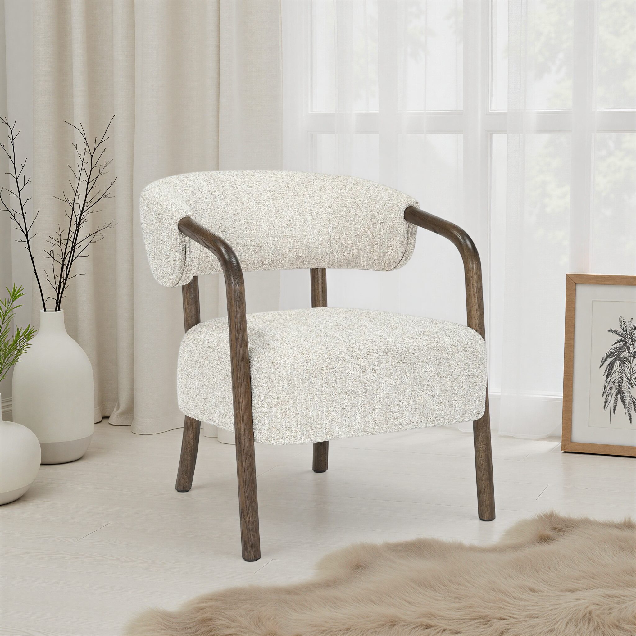 PALMIERE Armchair Beige Fabric