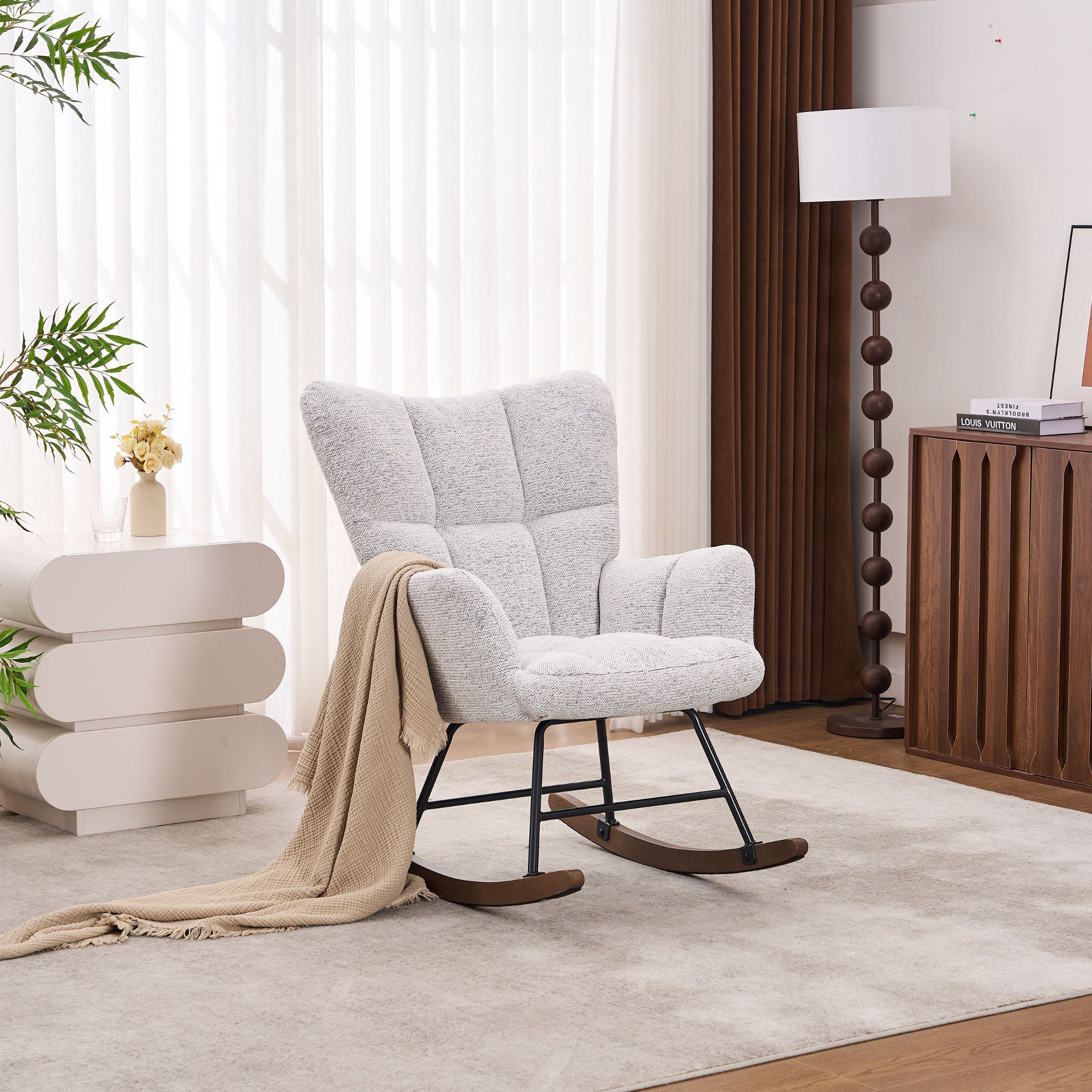 ROUDY Light Grey Armchair Fabric