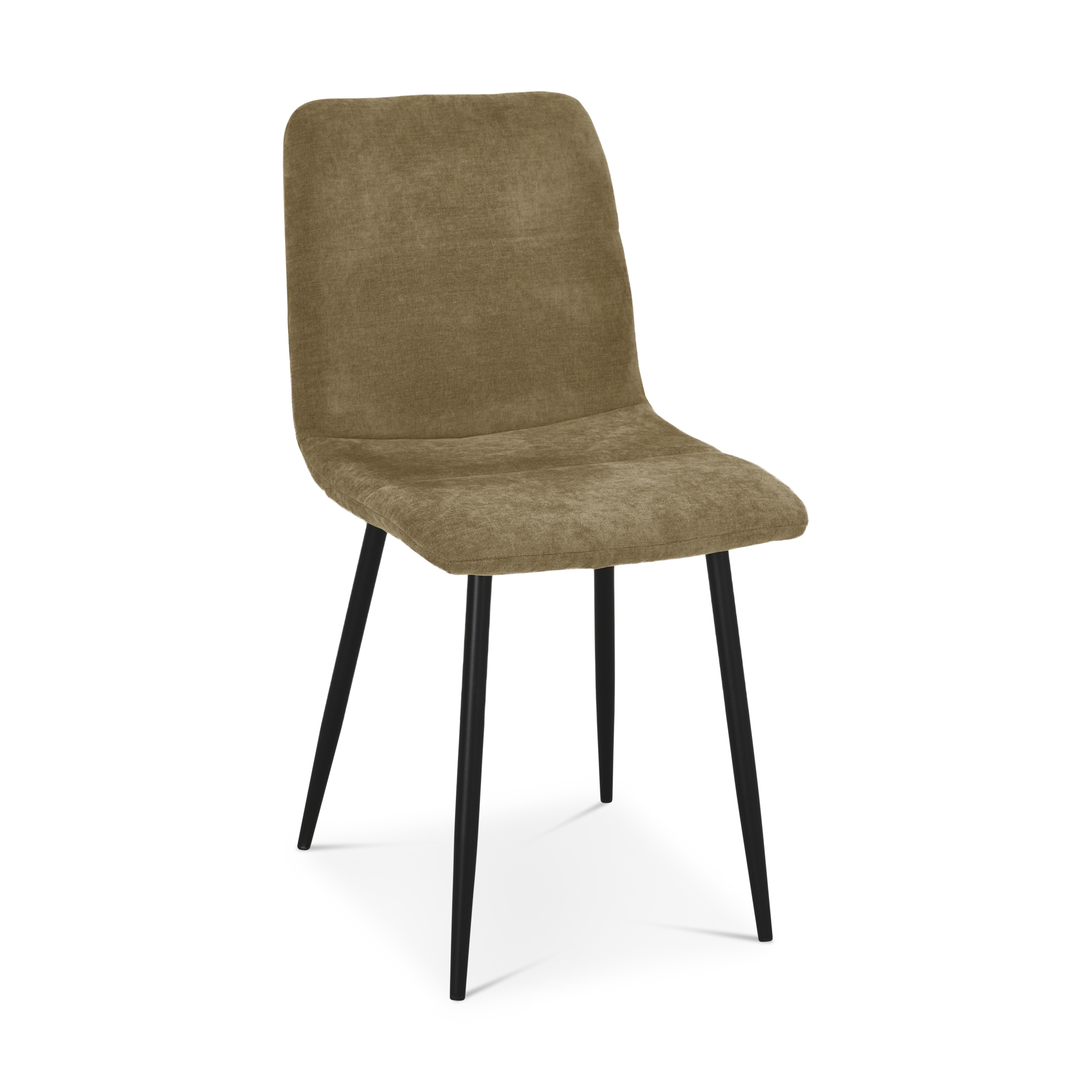 MEZZON Brown Fabric Dining Chair with Black Legs