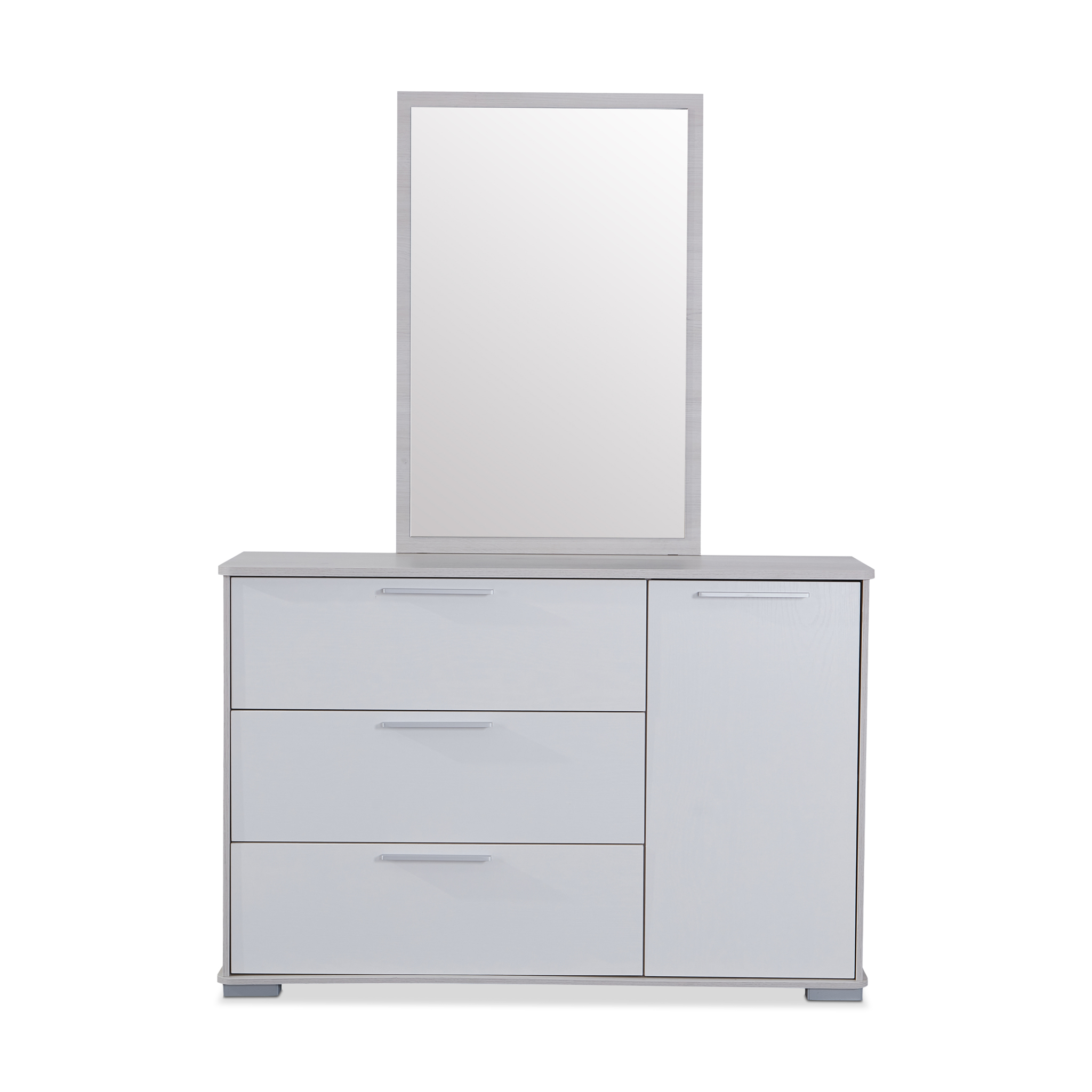 TEMPLA Dresser with Mirror Light Oak and White