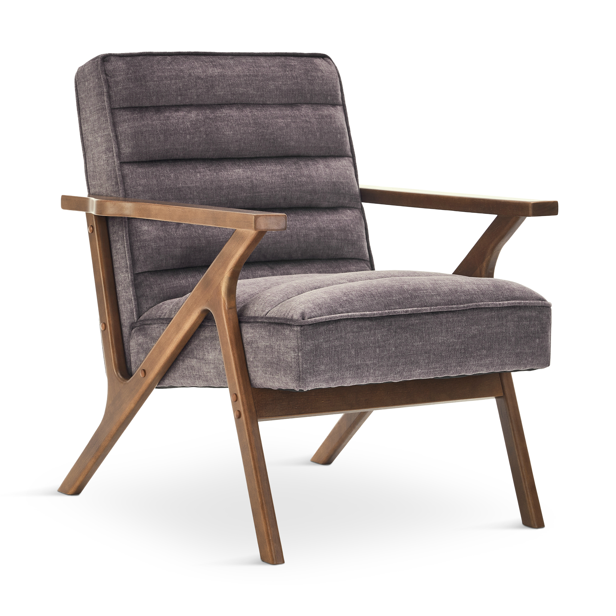 OLDE Armchair Dark Grey with Walnut Legs