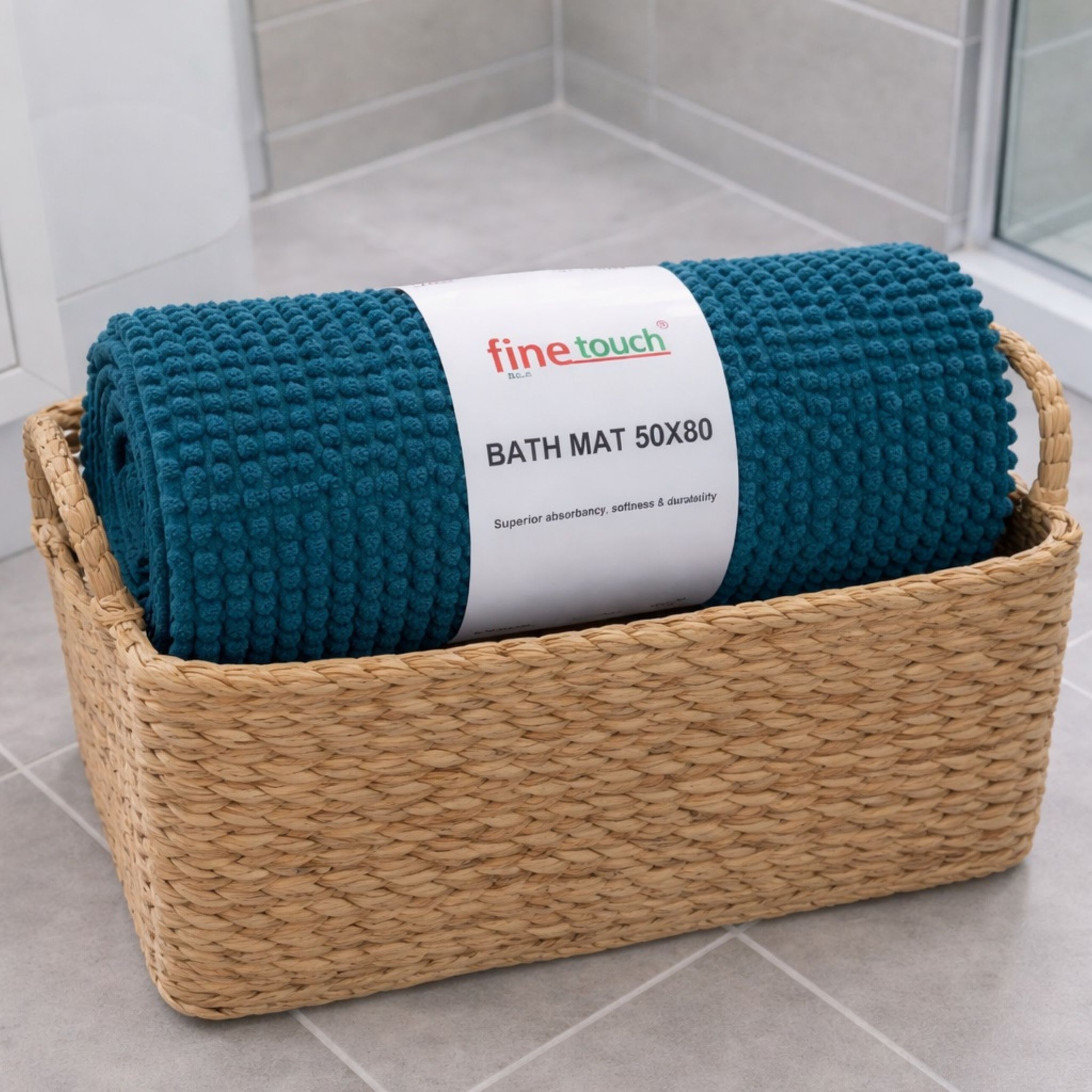Chenille Bath Mat Petrol
