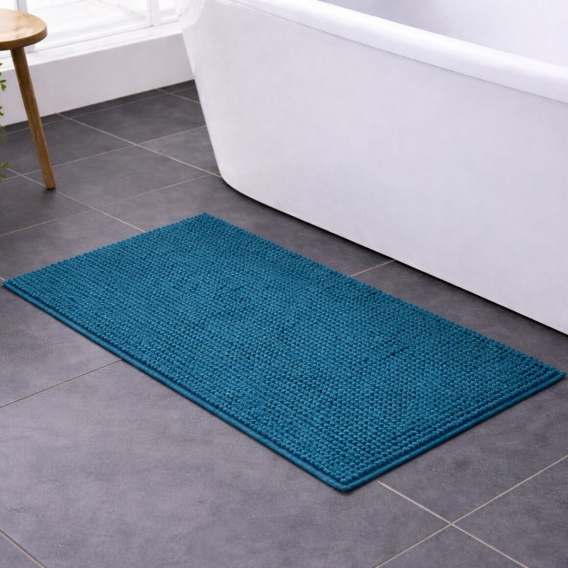 Chenille Bath Mat Petrol