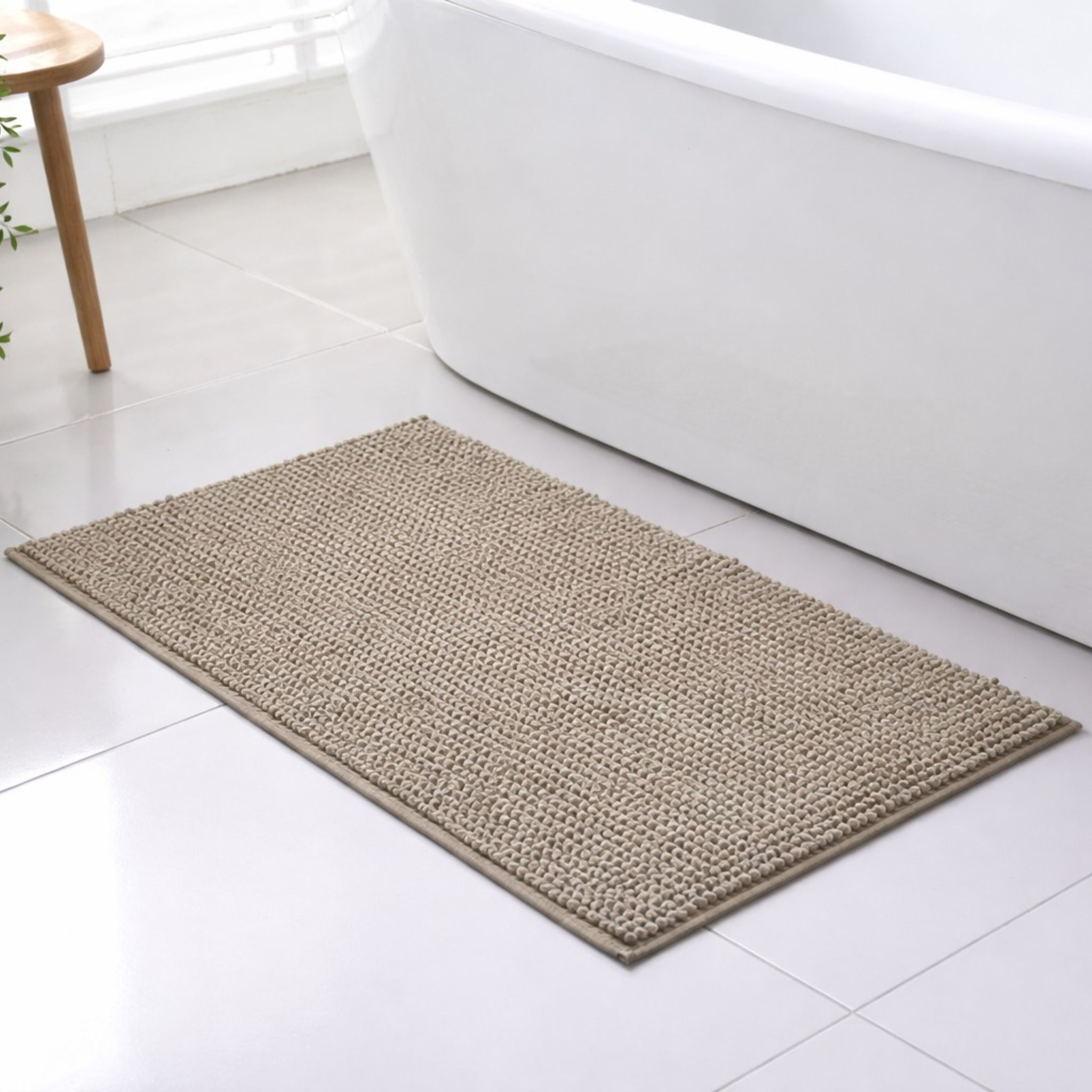 Chenille Bath Mat Chocolate