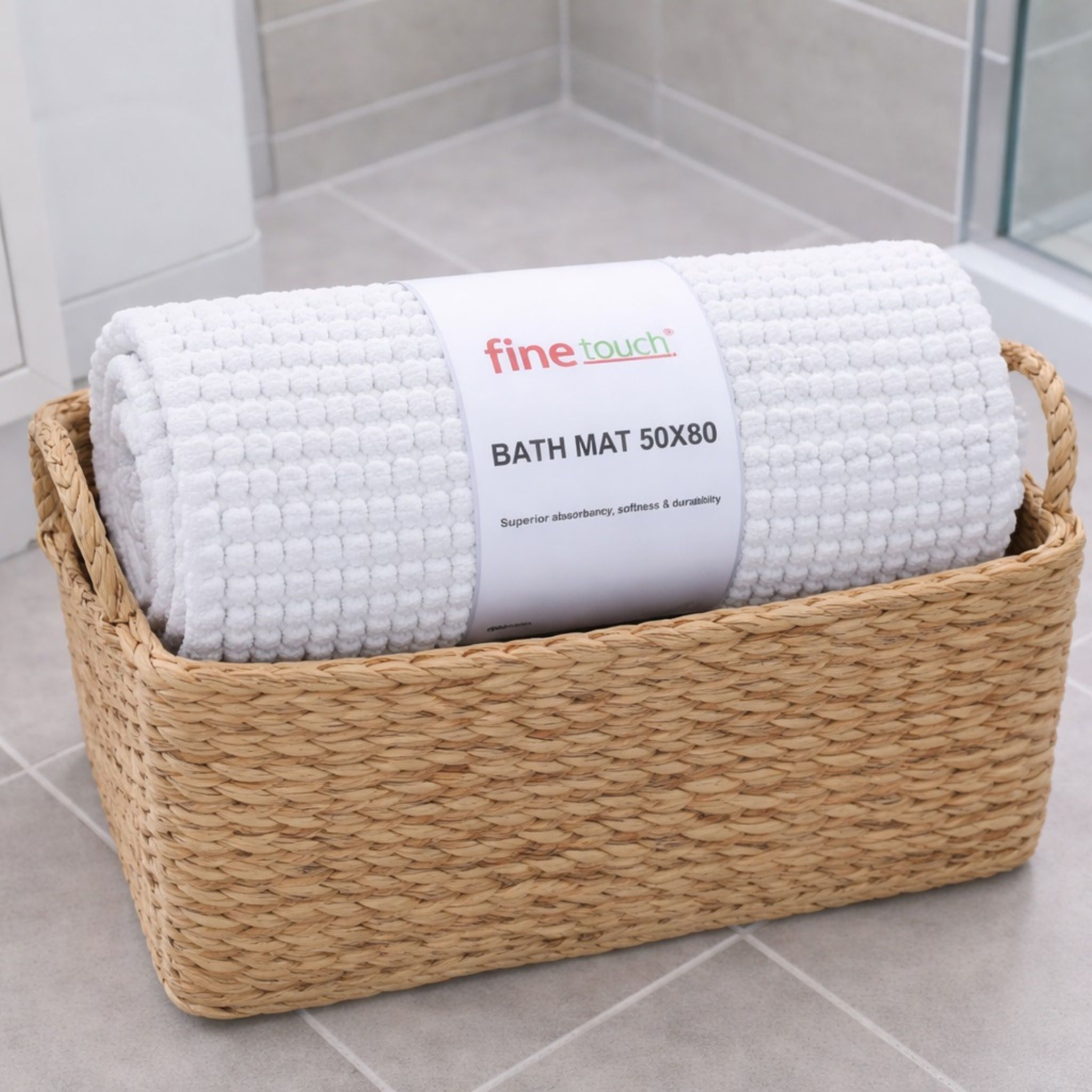 Chenille Bath Mat White