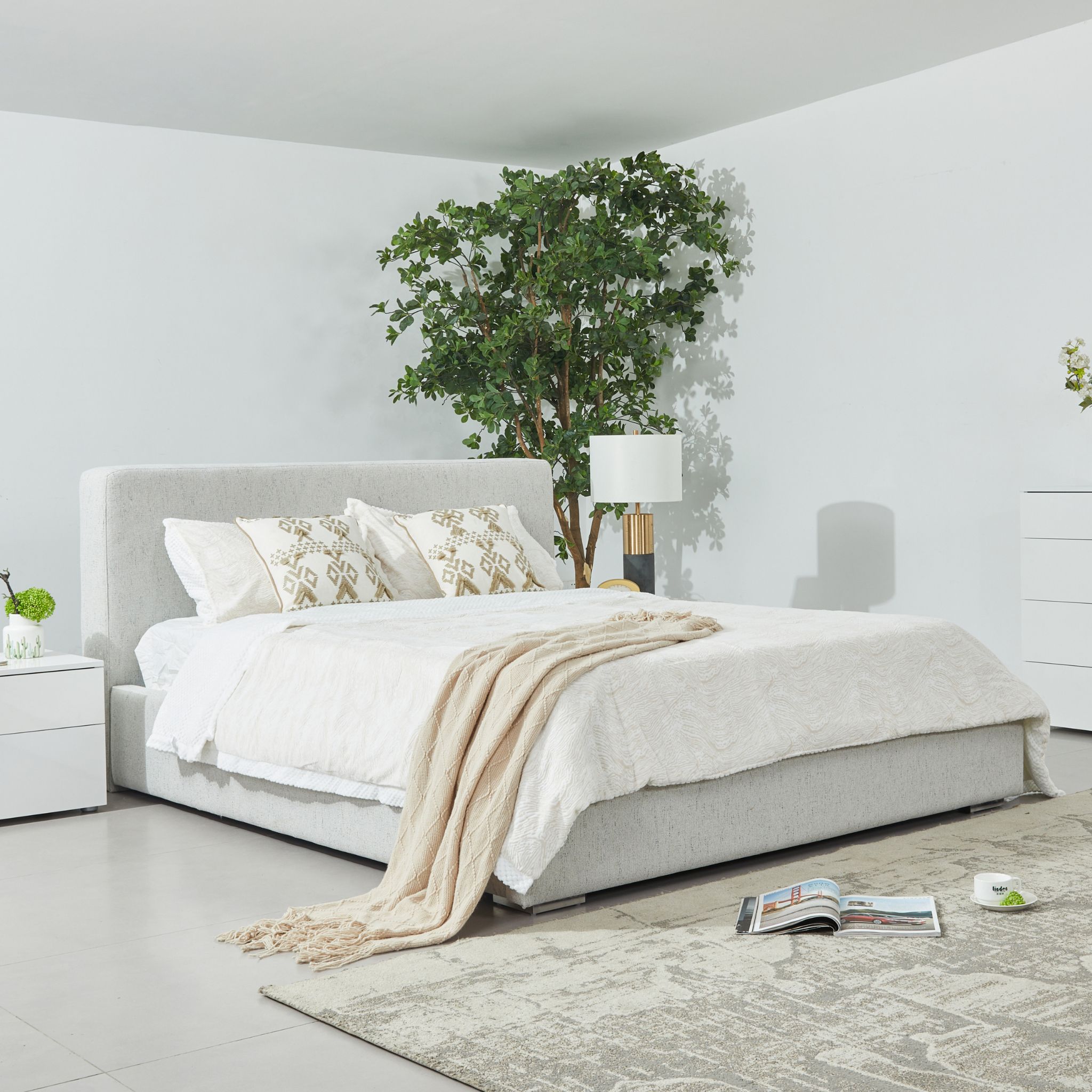 SNUGLI 6FT Bed Beige-Light Grey