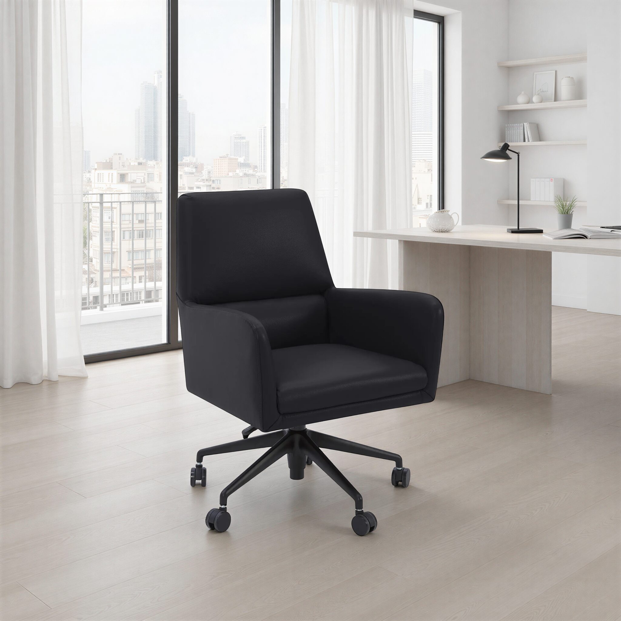 DESKPRO Office Chair Black Leather