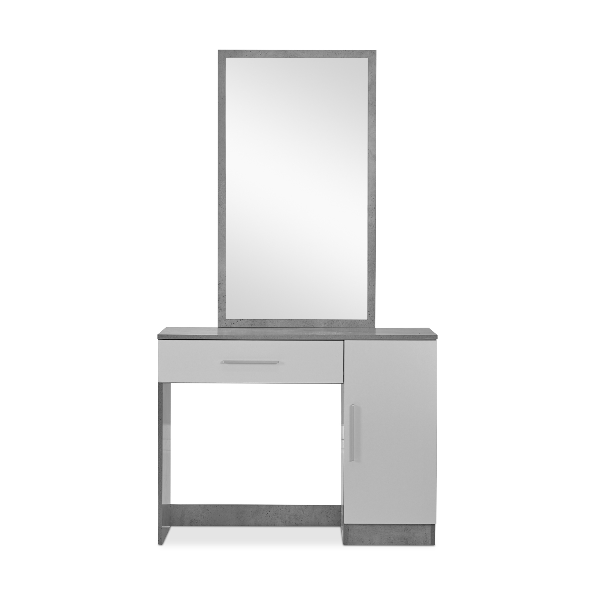 KLOTEX Dresser with Mirror Cement and White
