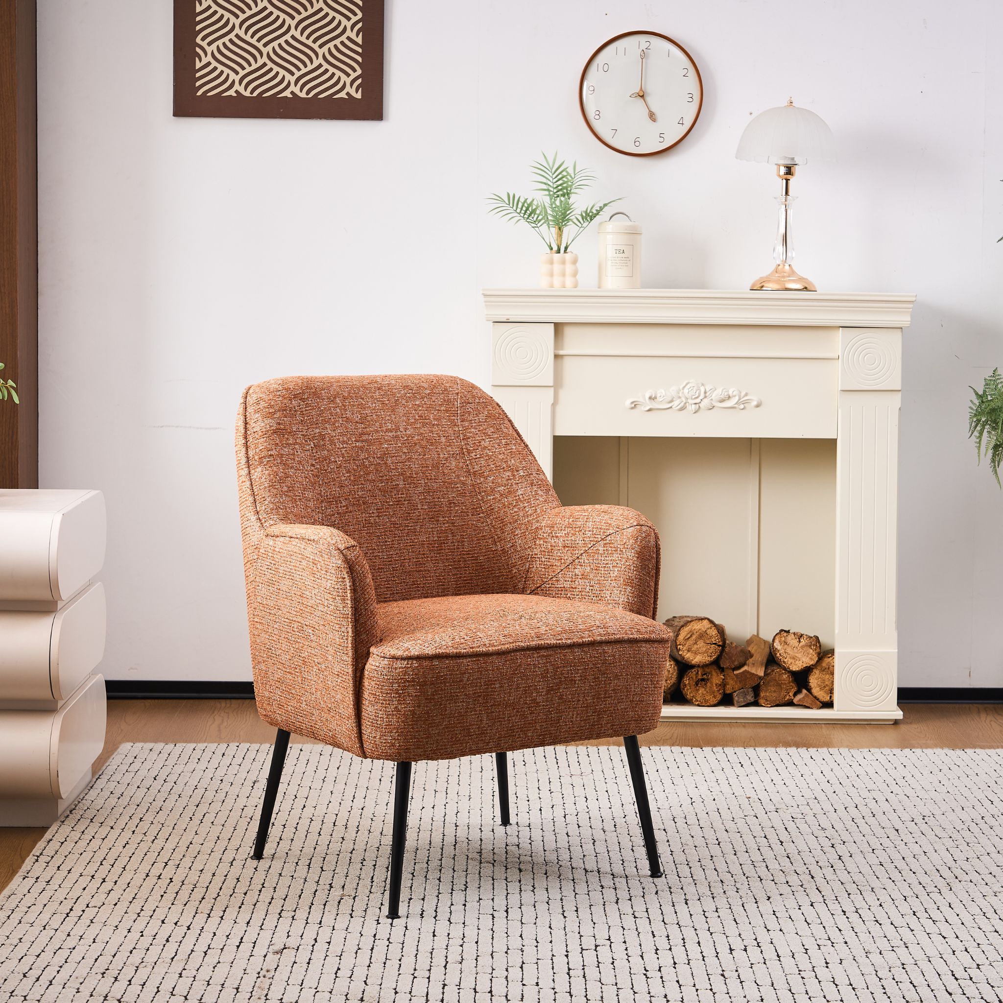 GLOSEE Armchair Orange with Black Legs