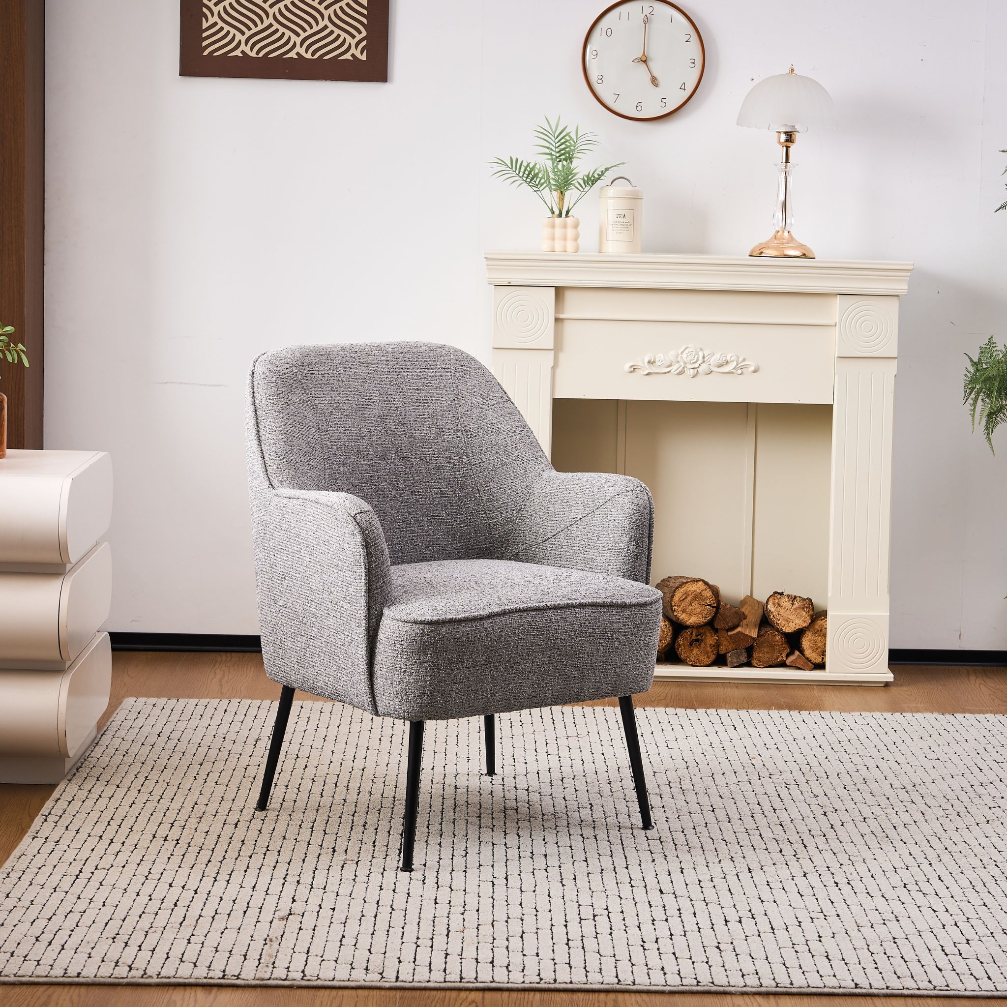 GLOSEE Armchair Grey with Black Legs
