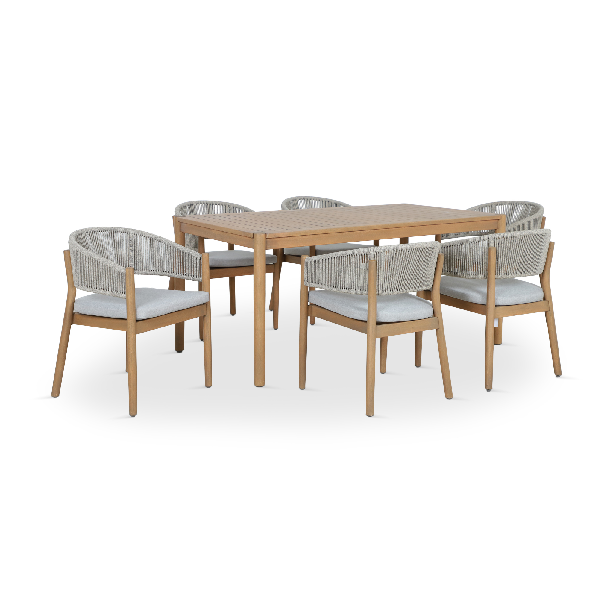 TROCAERO Outdoor Dining Set Brown & Light Grey