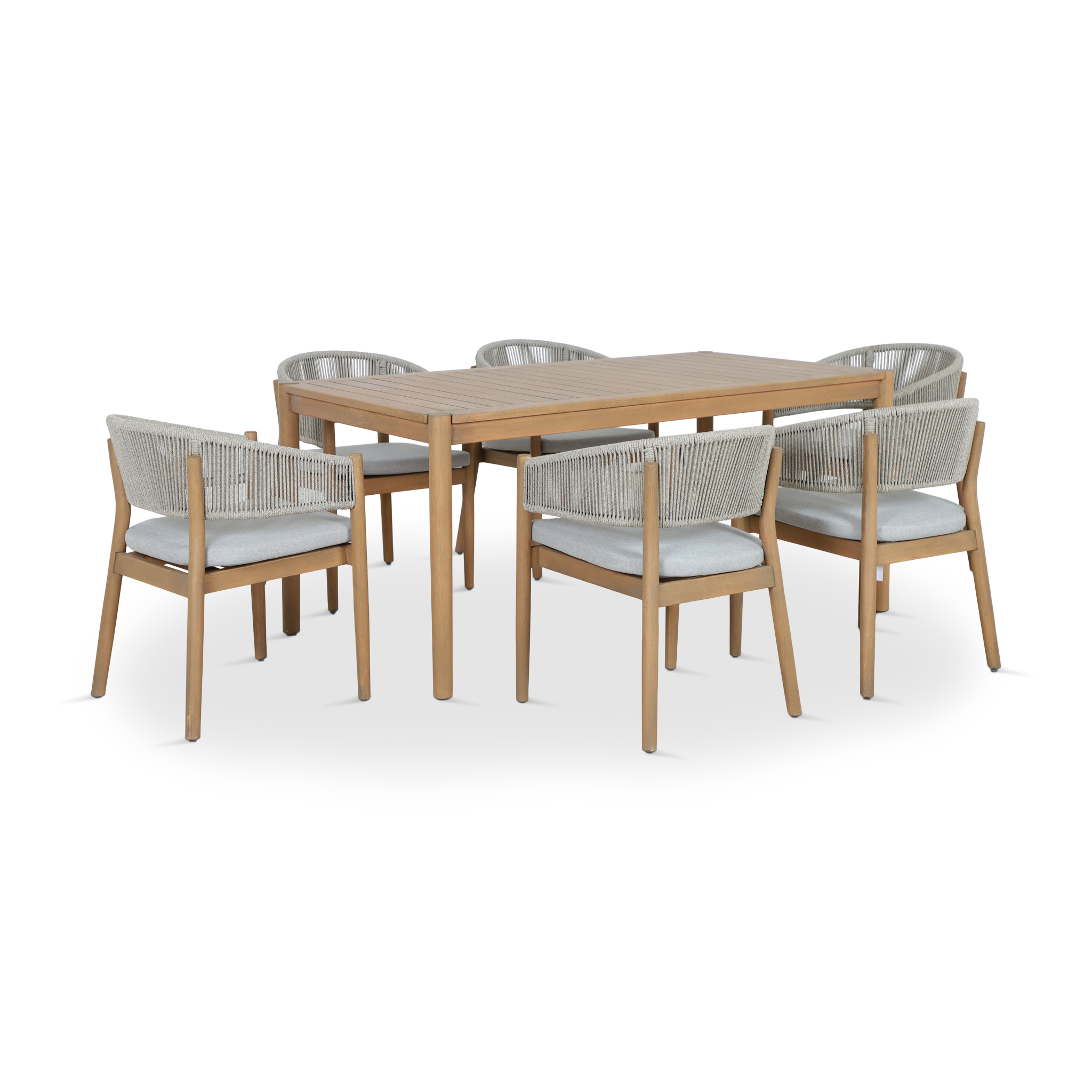 TROCAERO Outdoor Dining Set Brown & Light Grey
