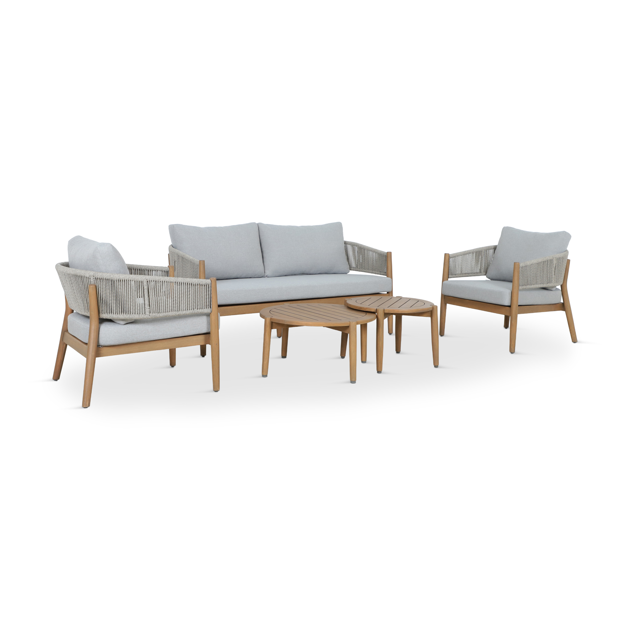 TROCAERO Outdoor Lounge Set Brown & Light Grey