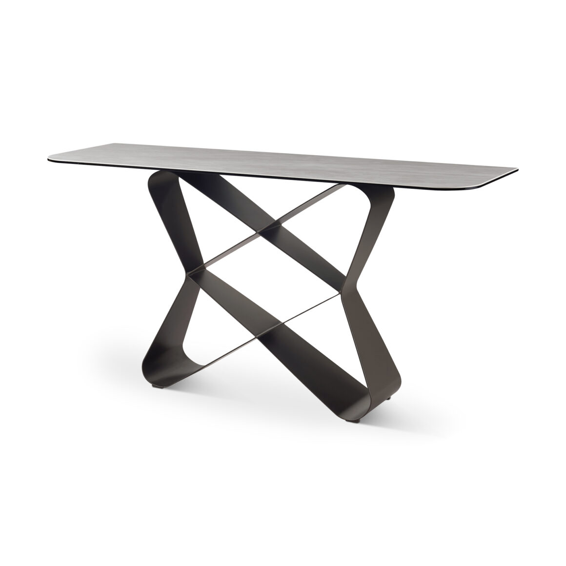 SPITZEL Console Grey Top & Brown Gold