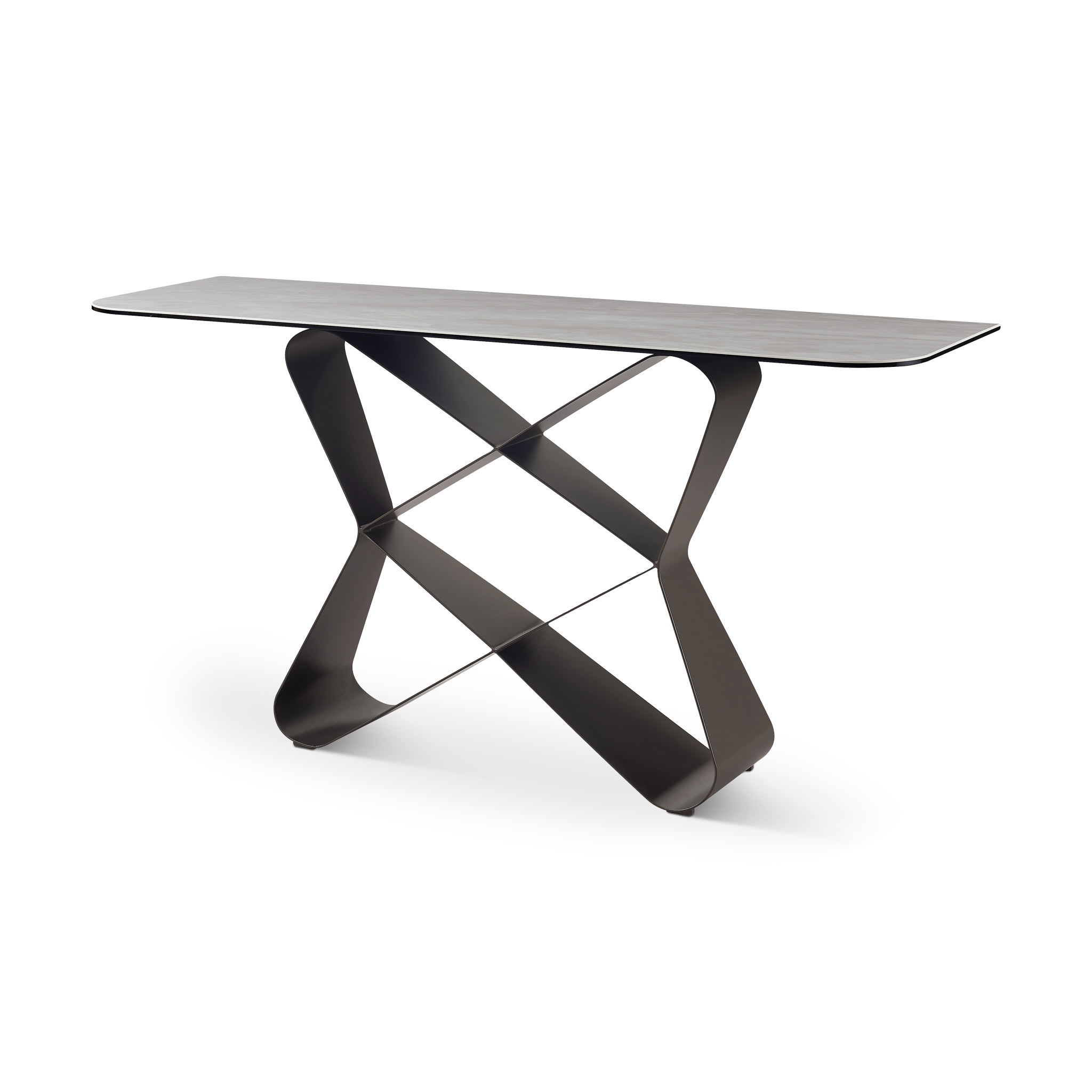 SPITZEL Console Grey Top & Brown Gold