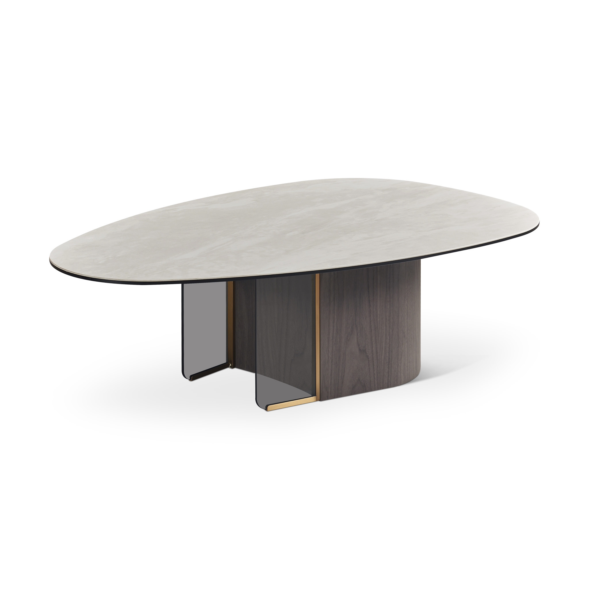 DAXTON Coffee Table Beige Top & Grey Walnut