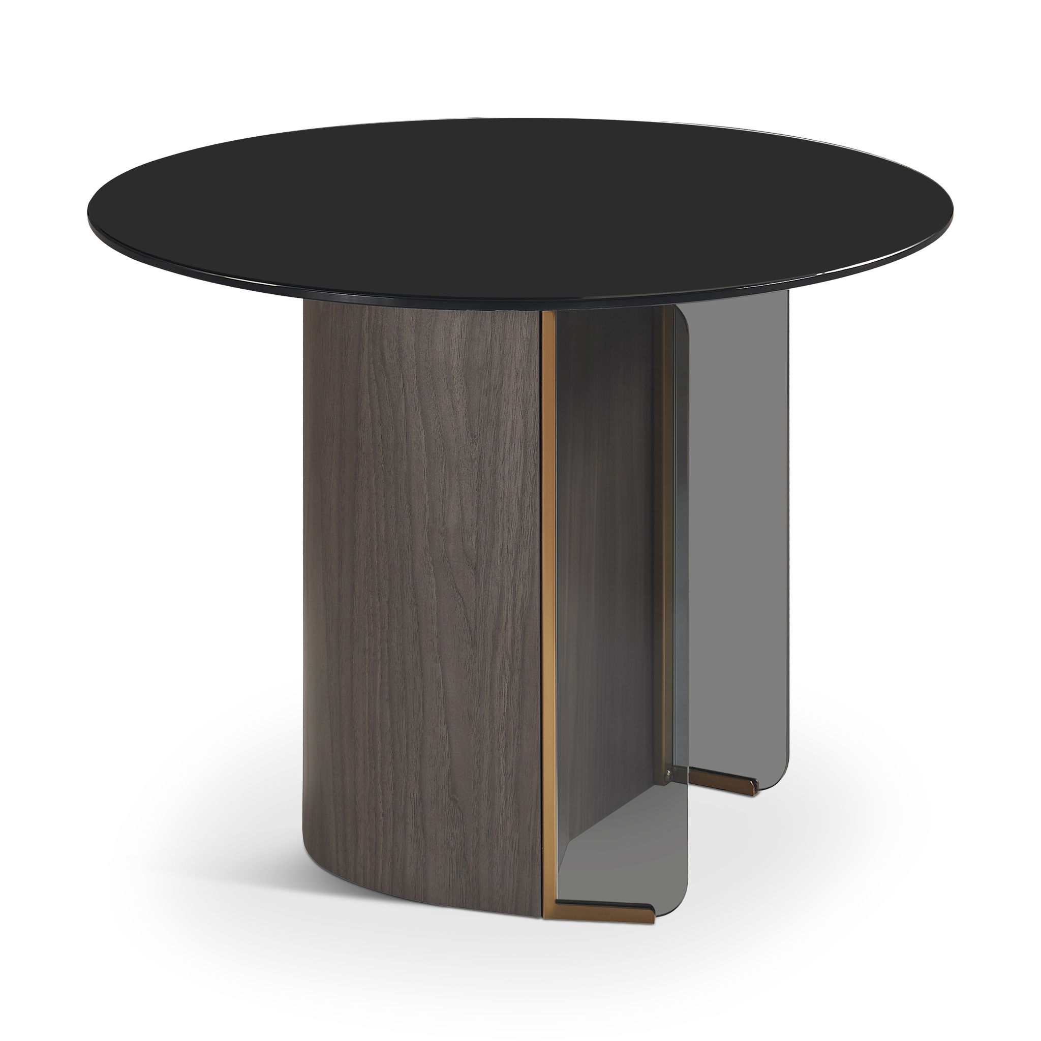 DAXTON Side Table Black Top & Grey Walnut