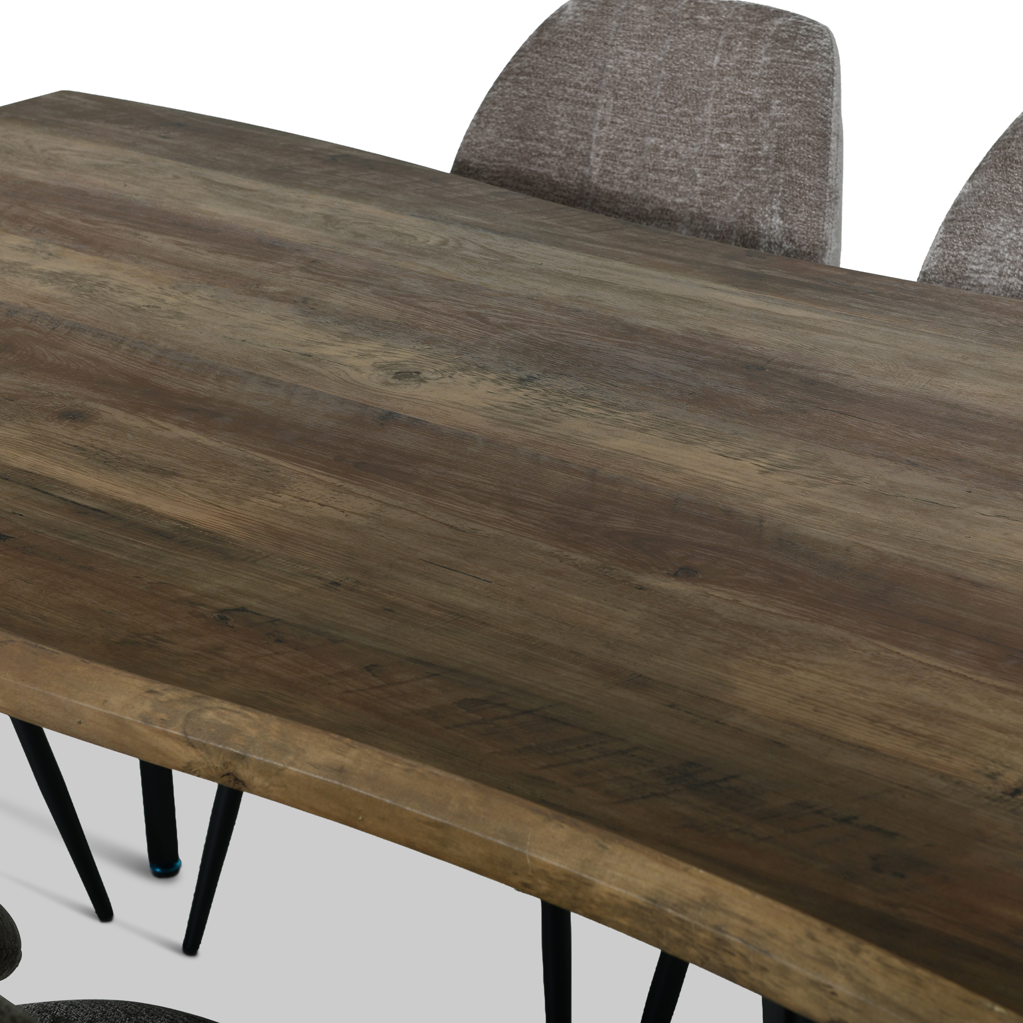 PAPRIKA Dining Set Walnut Table and Taupe Chairs