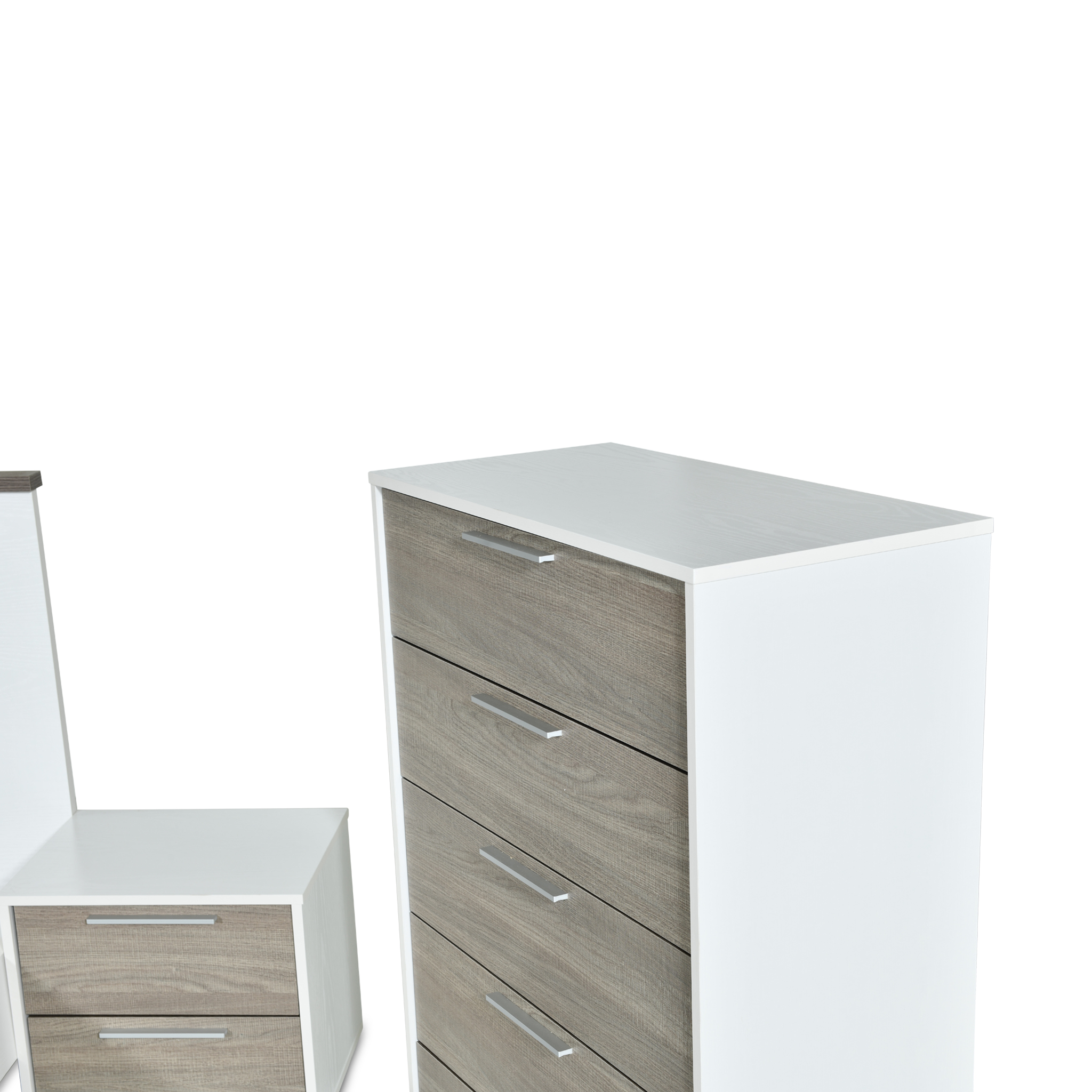 MOREST 3.5FT Bed Grey Oak & White