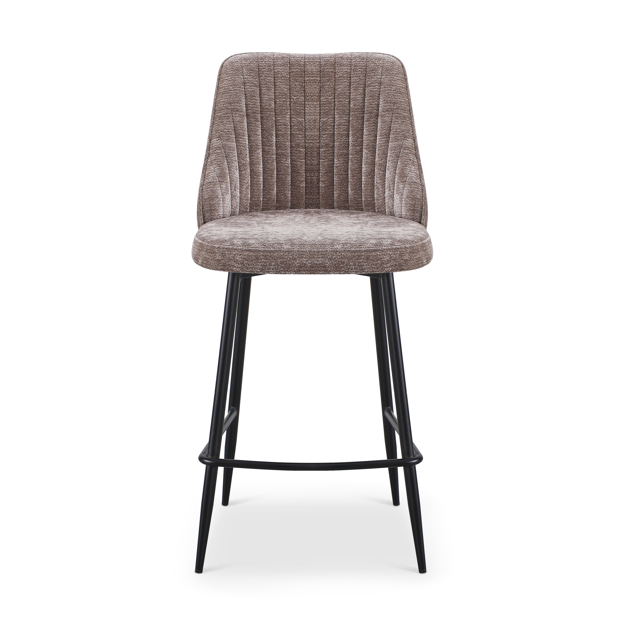 HUPPY Bar Stool Brown Fabric Black Legs